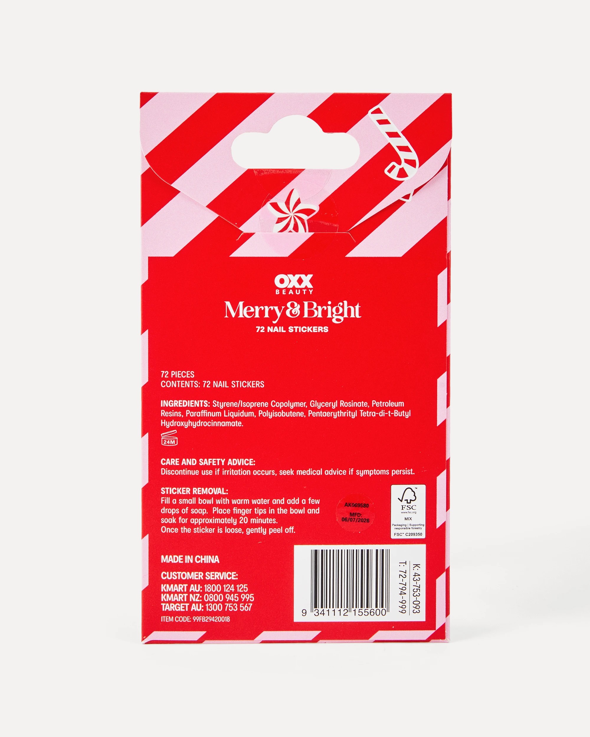 3 OXX Beauty 72 Piece Merry &amp; Bright Nail Stickers, 3 of 3