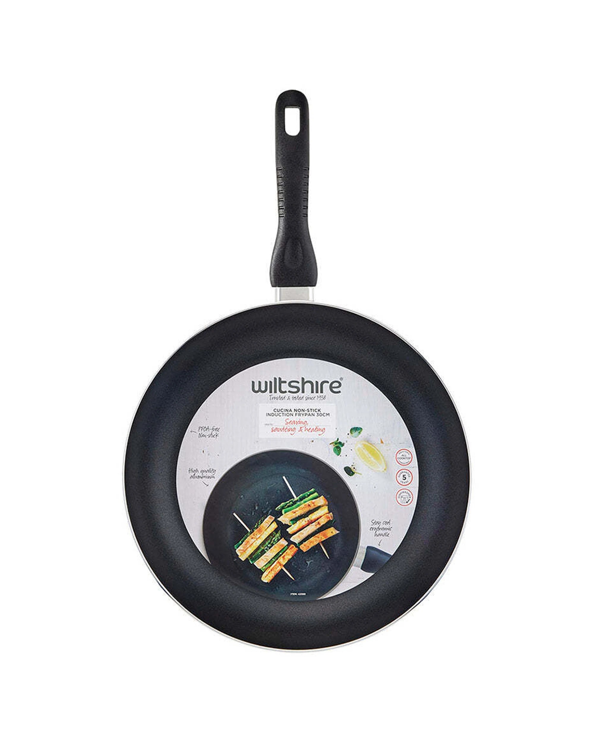 3 Wiltshire Cucina Ergonomic Handled Induction Aluminium Frying Pan 30cm Non-Stick Ergonomic - Black, 3 of 3