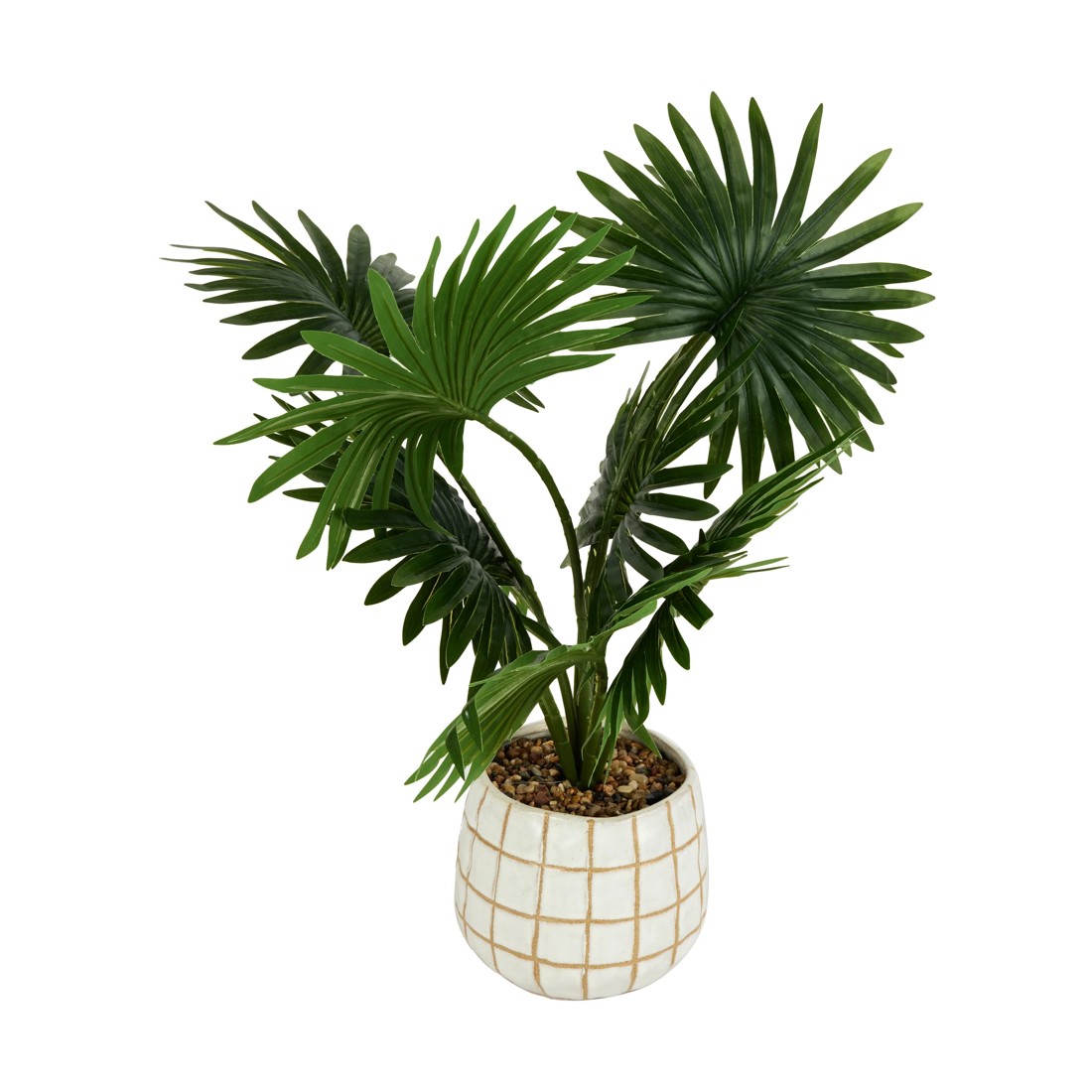 1 Artificial Palm in Check Pot, 1 of 5