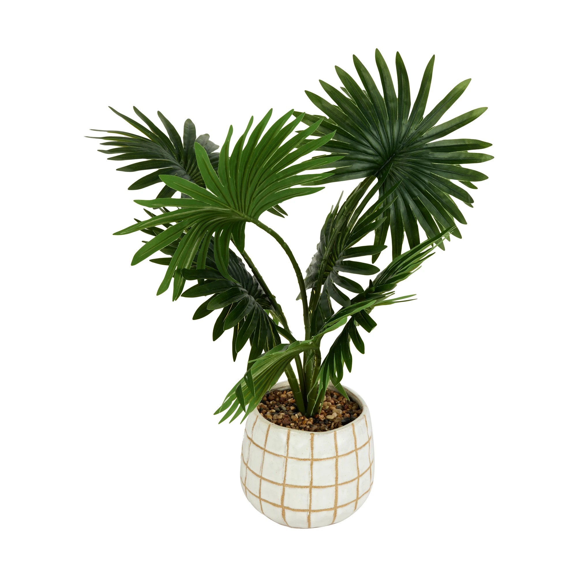 1 Artificial Palm in Check Pot, 1 of 5