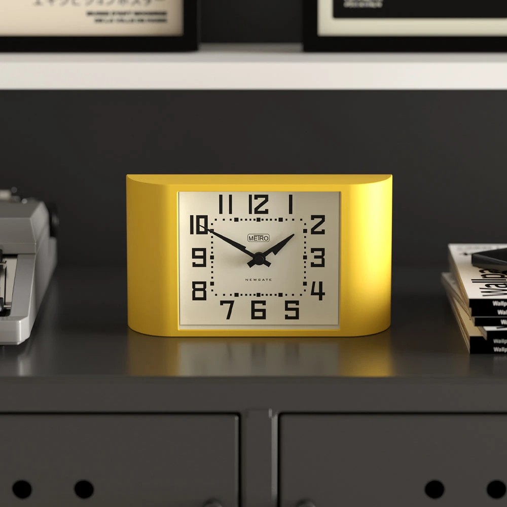 4 Newgate Mini Metro Mantel Clock-Yellow - Yellow, 4 of 4