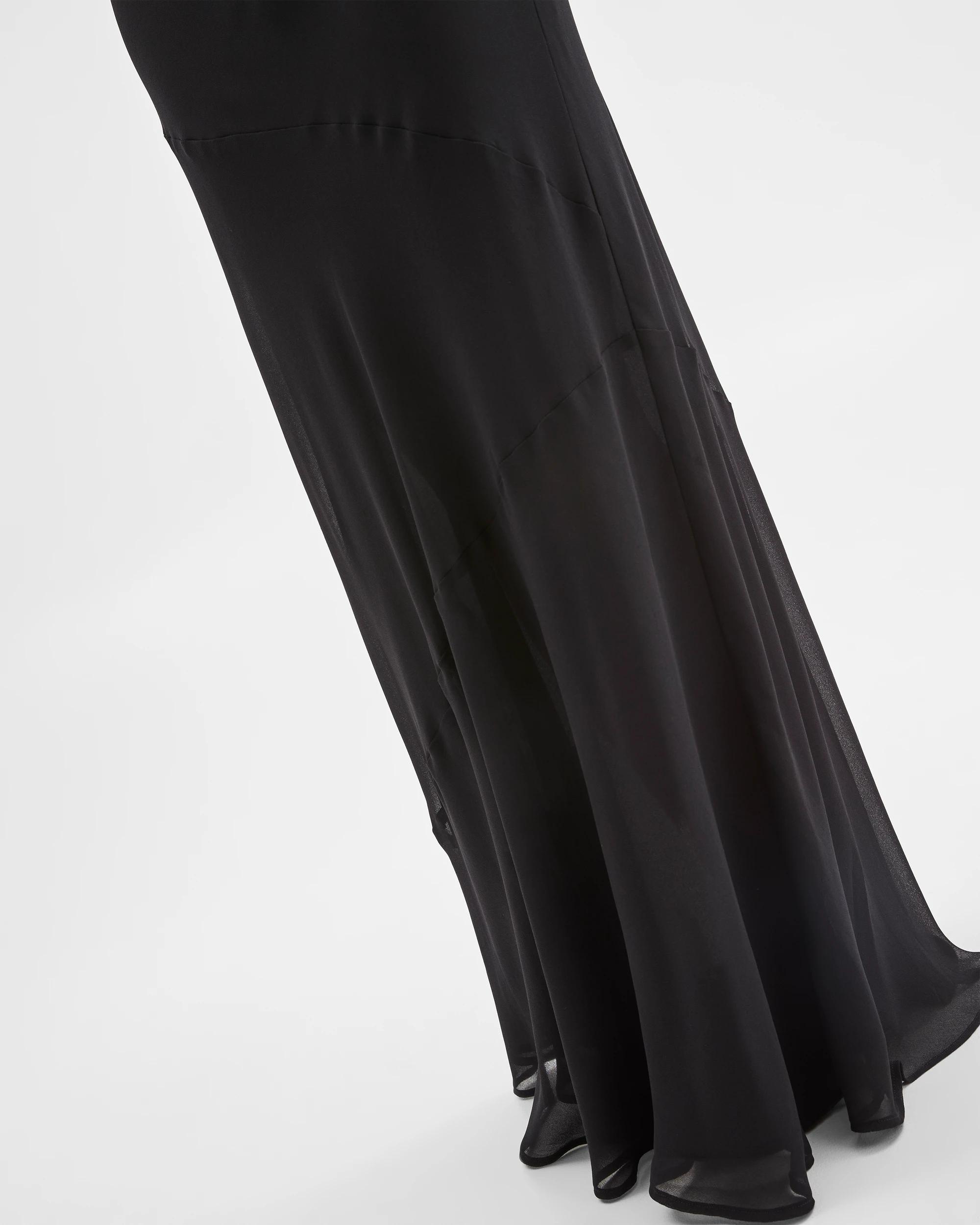 6 Lily Loves Georgette Maxi Skirt BLACK, 6 of 7