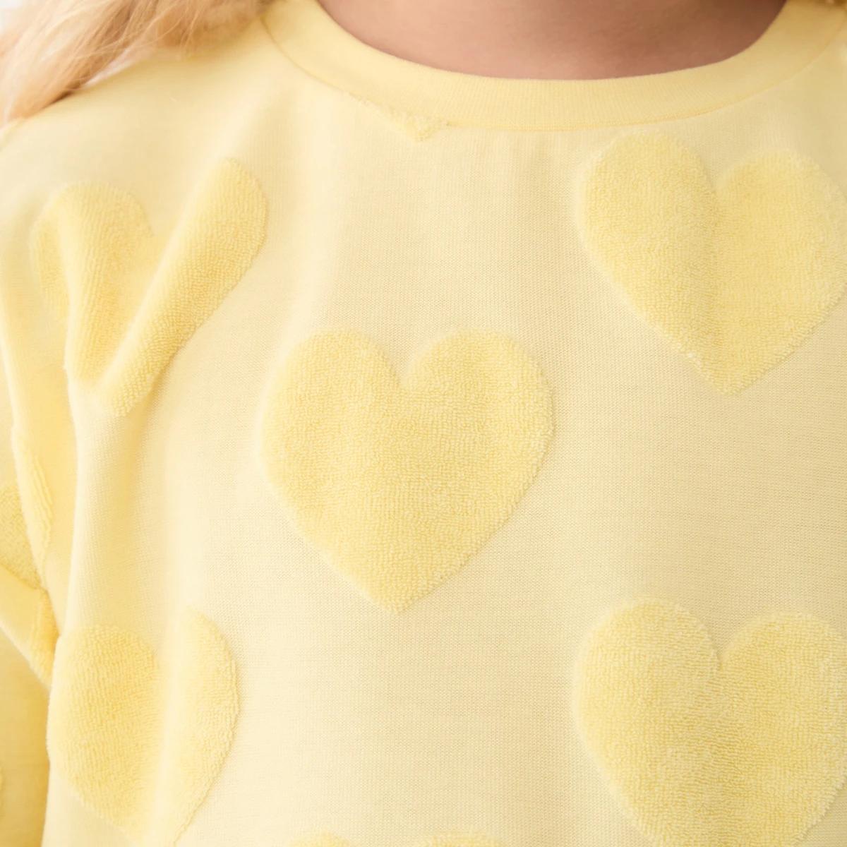 4 Short Sleeve Texture T-shirt Ylw Heart, 4 of 6