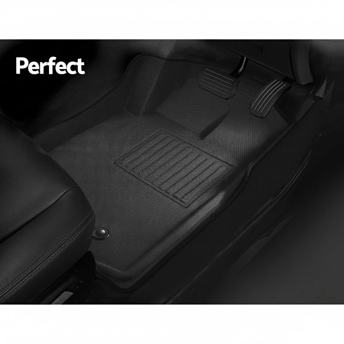 5 Weisshorn Car Floor Mats Rubber Compatible for Mazda BT50 Dual Crew Cab - Black, 5 of 7