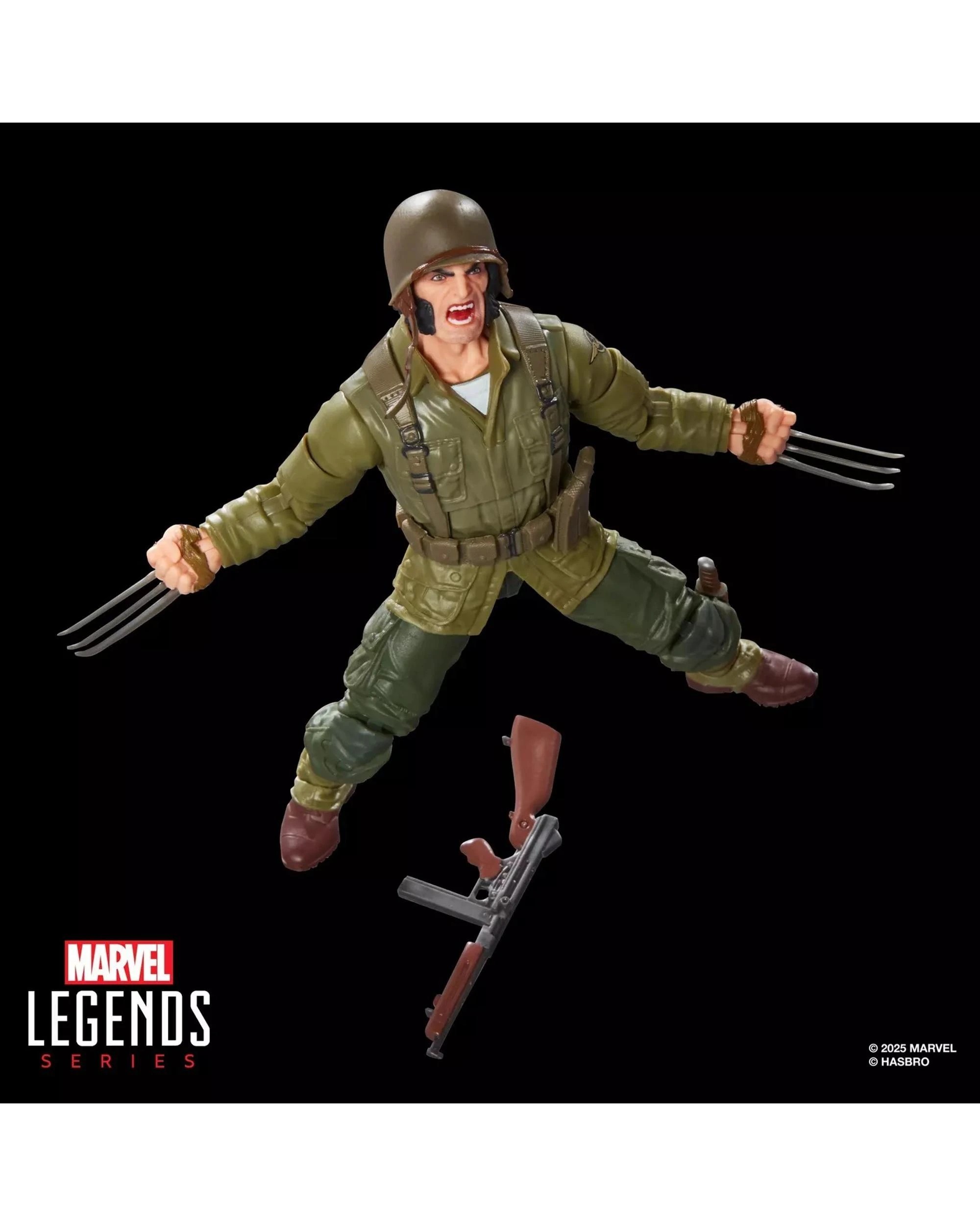 8 Marvel Legends Series Wolverine WWII Logan Build-A-Fig Action Figure, 8 of 10