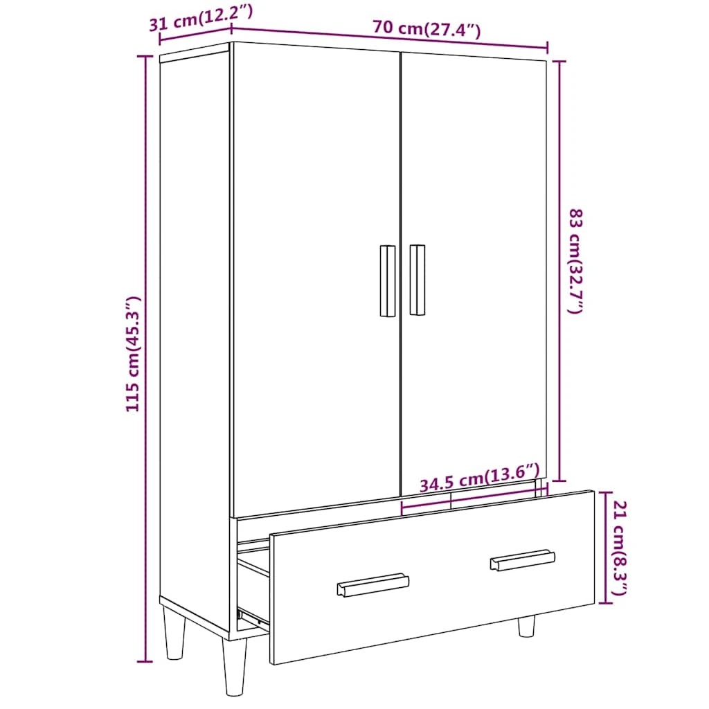 8 vidaXL Highboard Ample Storage - White, 8 of 10