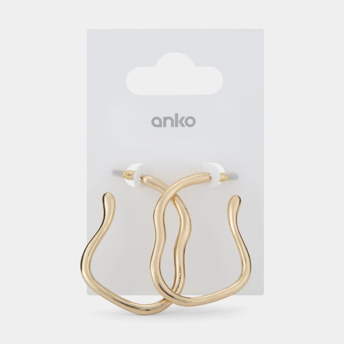 4 Wavy Hoop Earrings - Gold Tone, 4 of 4