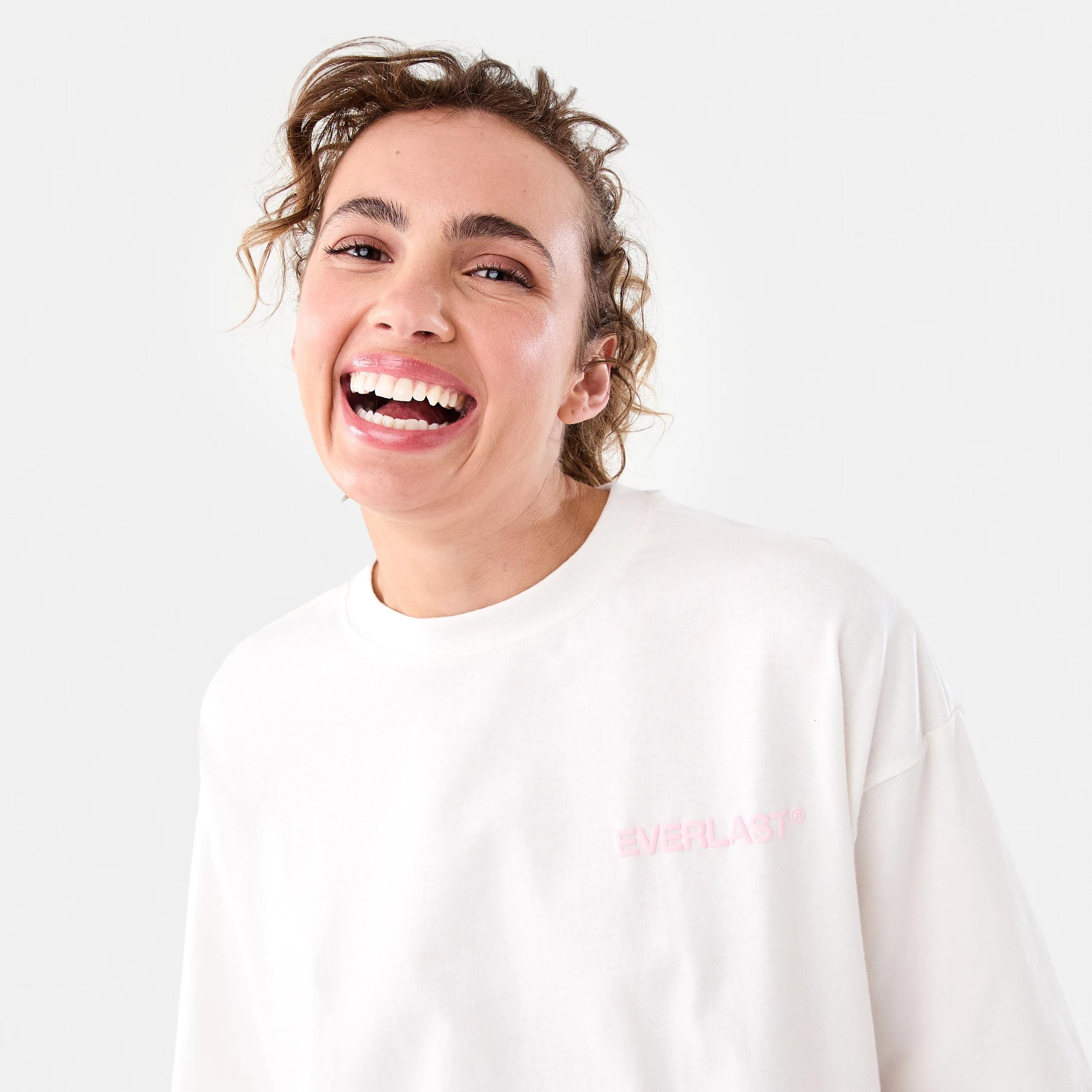 5 Everlast Womens Collegiate Boyfriend T-shirt EVERLAST SIMPLE LOGO CREAM, 5 of 7