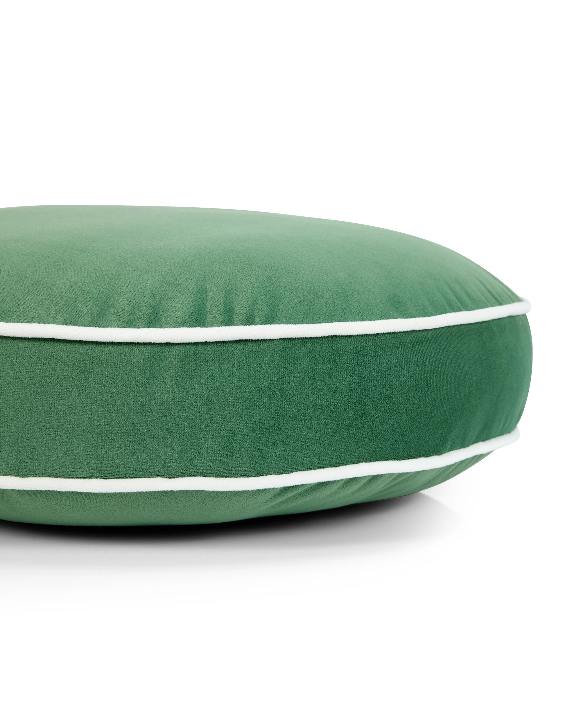 4 40cm Velvet Round Cushion - Pesto, 4 of 6