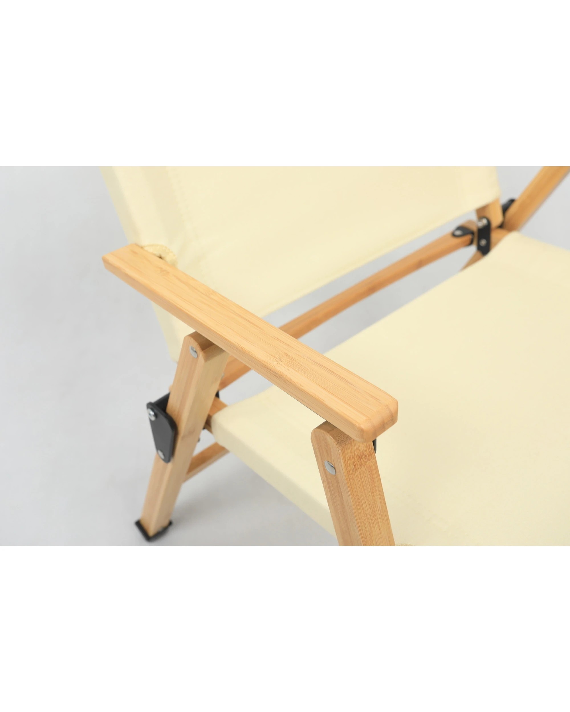 2 BR Home Bamboo Canvas Foldable Outdoor Camping Chair Wooden Travel Picnic, 2 of 9