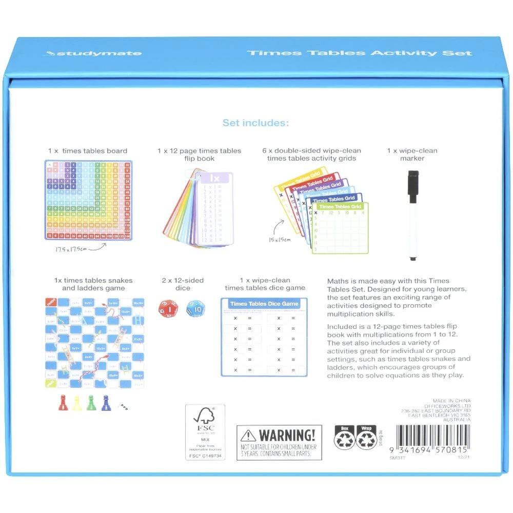 4 Studymate Times Tables Set, 4 of 4