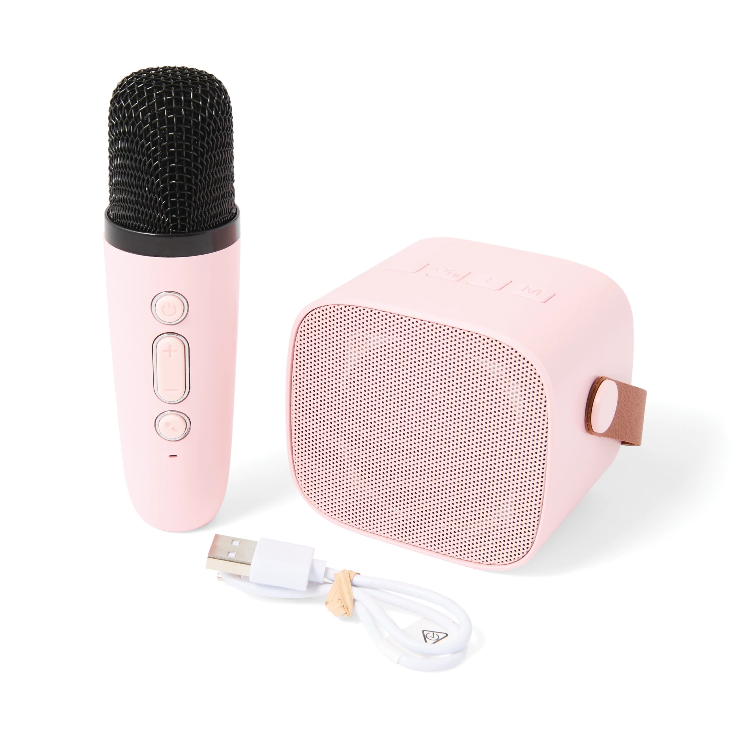6 Portable Mini Karaoke Speaker - White and Pink, 6 of 9