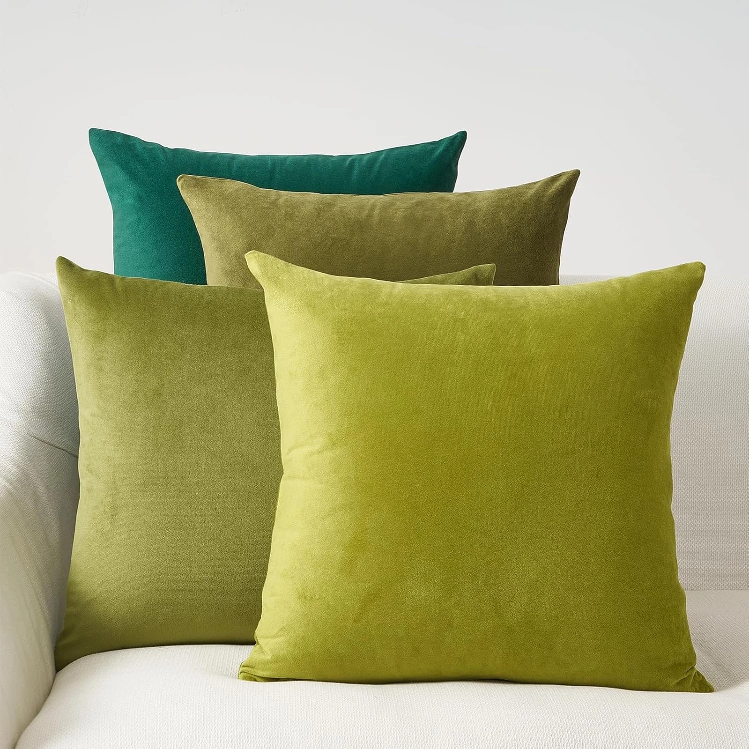 1 Gioia Casa 4-Pack Velvet Cushion Covers 45x45cm Mix - Green, 1 of 4