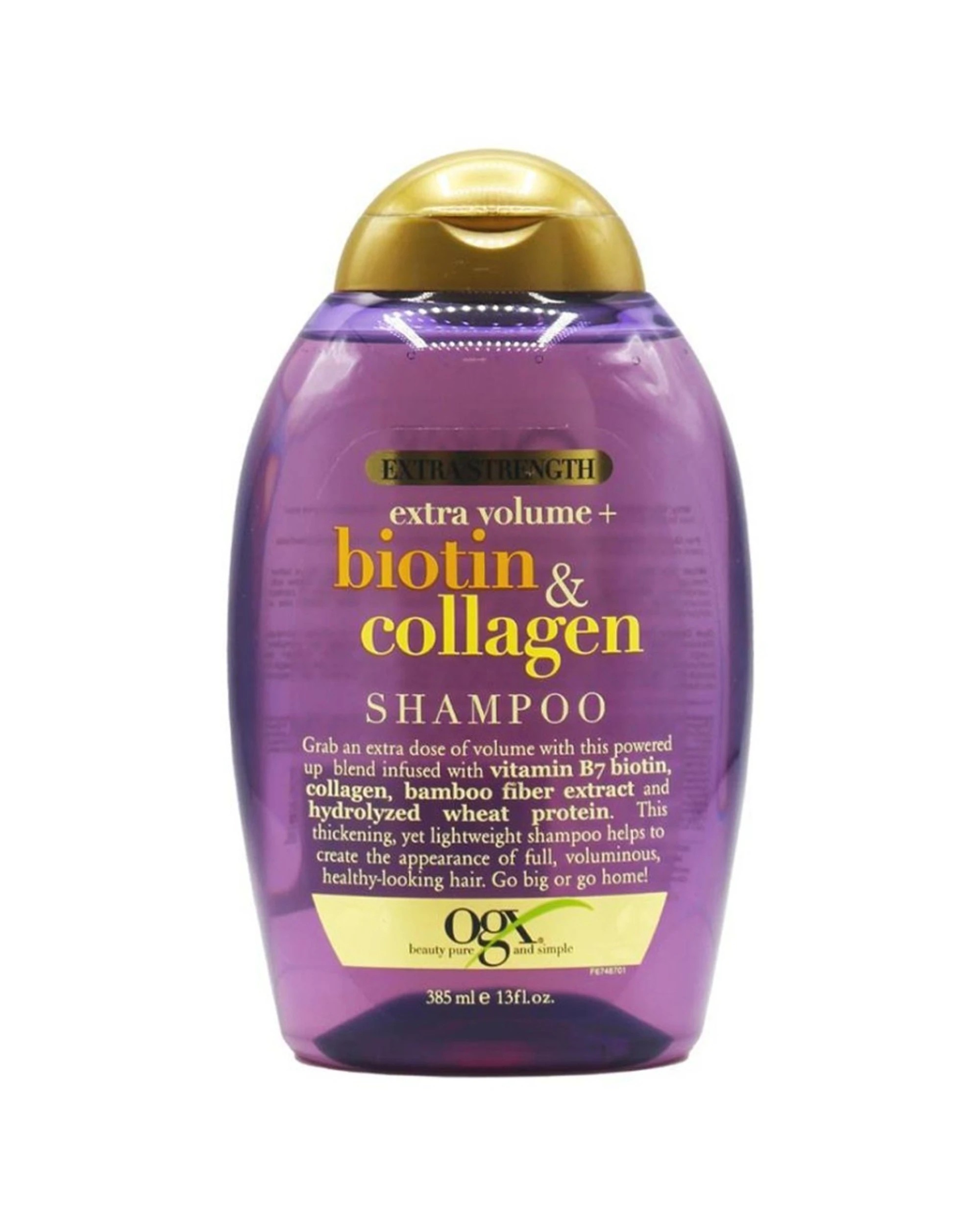 2 OGX 8PK Biotin and Collagen Extra Strength Shampoo Volumising Strengthening 385ml - Multi, 2 of 3