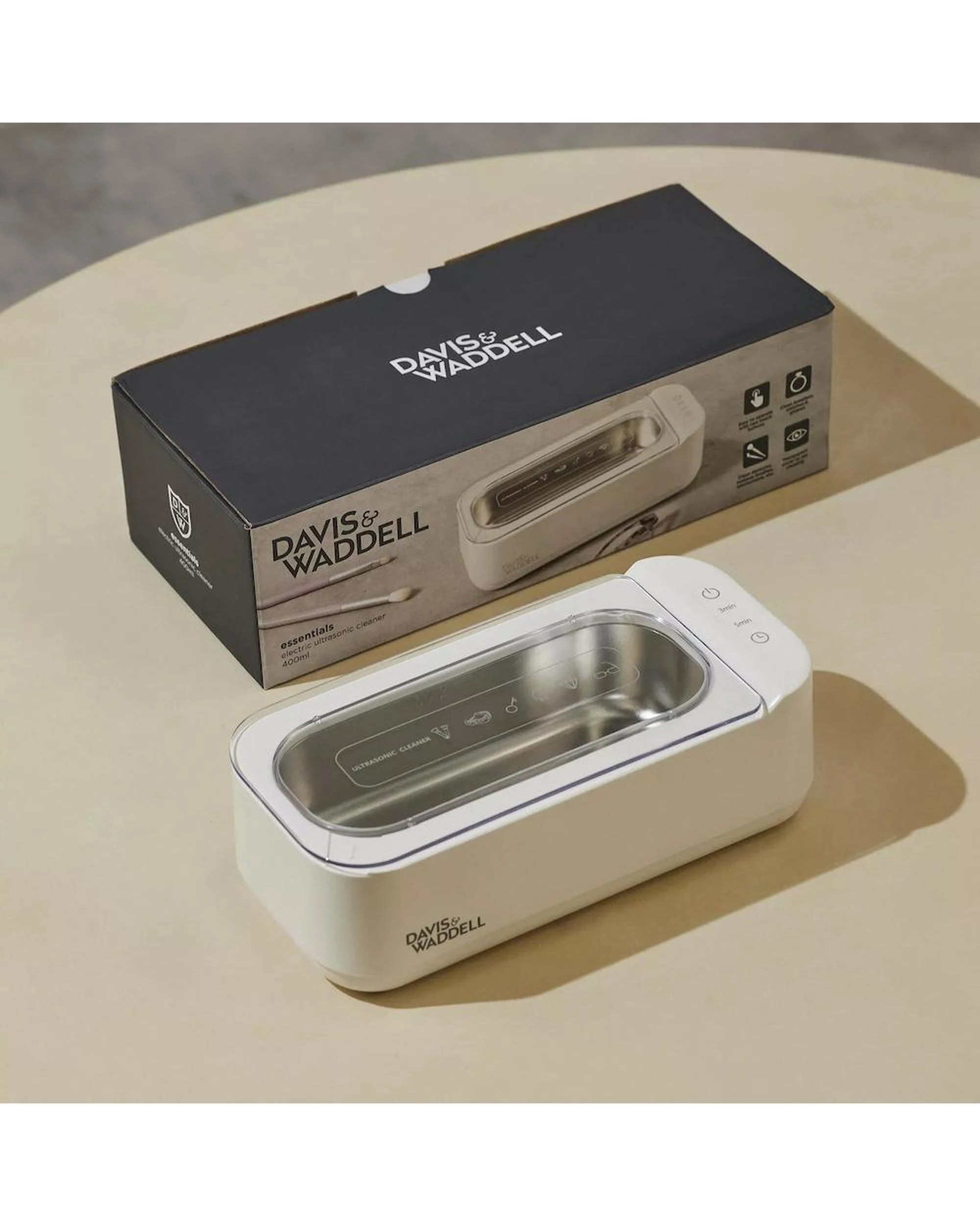 6 Davis & Waddell Electric Ultrasonic MultiPurpose Jewellery Cleaner 400ml  White - White, 6 of 9