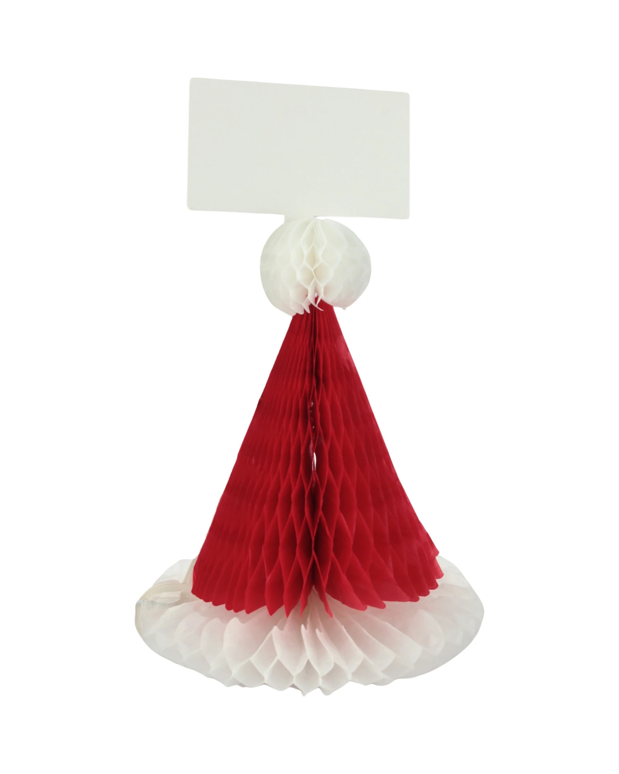1 Party Maker Santa Hat Honeycomb Place Cards Pack of 4 - Red, 1 of 2