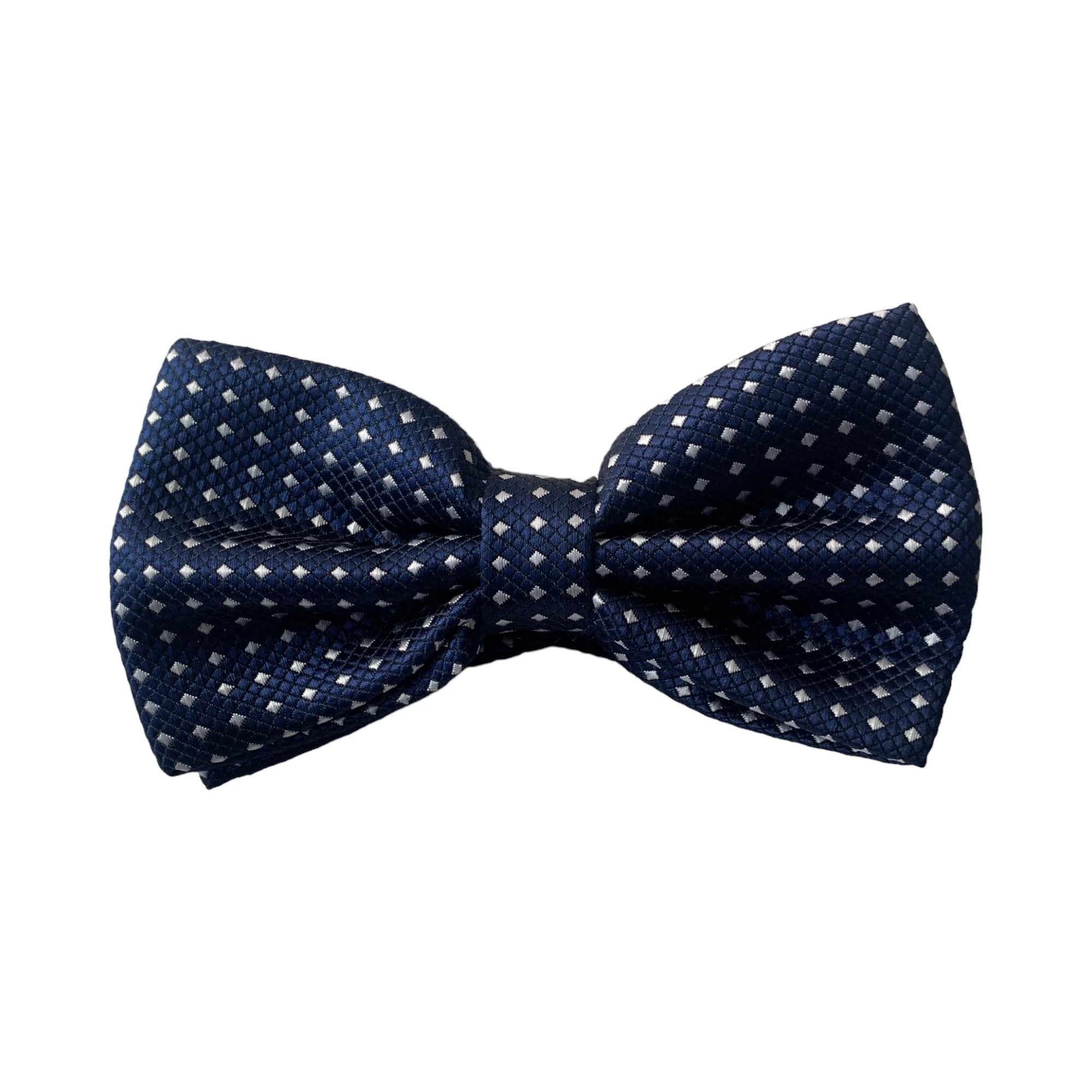 4 Zasel Mens Navy Checkered Matching Bow Tie, Pocket Square & Cuff Links Set - Multi, 4 of 5