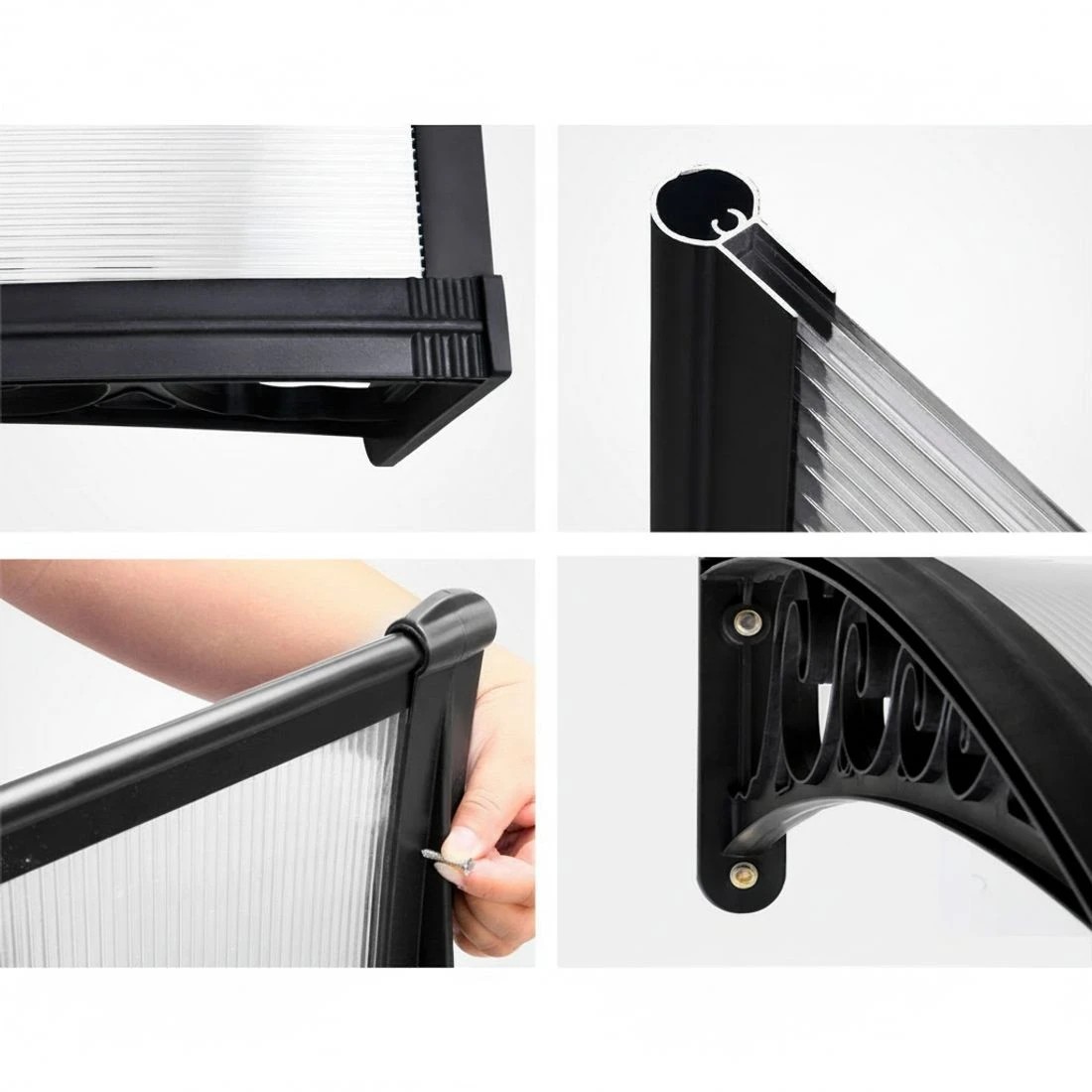 6 Instahut Window Door Awning 1mx2.4m Transparent - Clear, 6 of 7