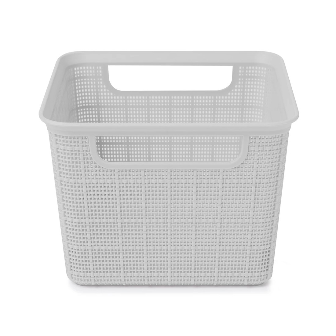 3 3.5L Square Linen Weave Basket - Grey, 3 of 7