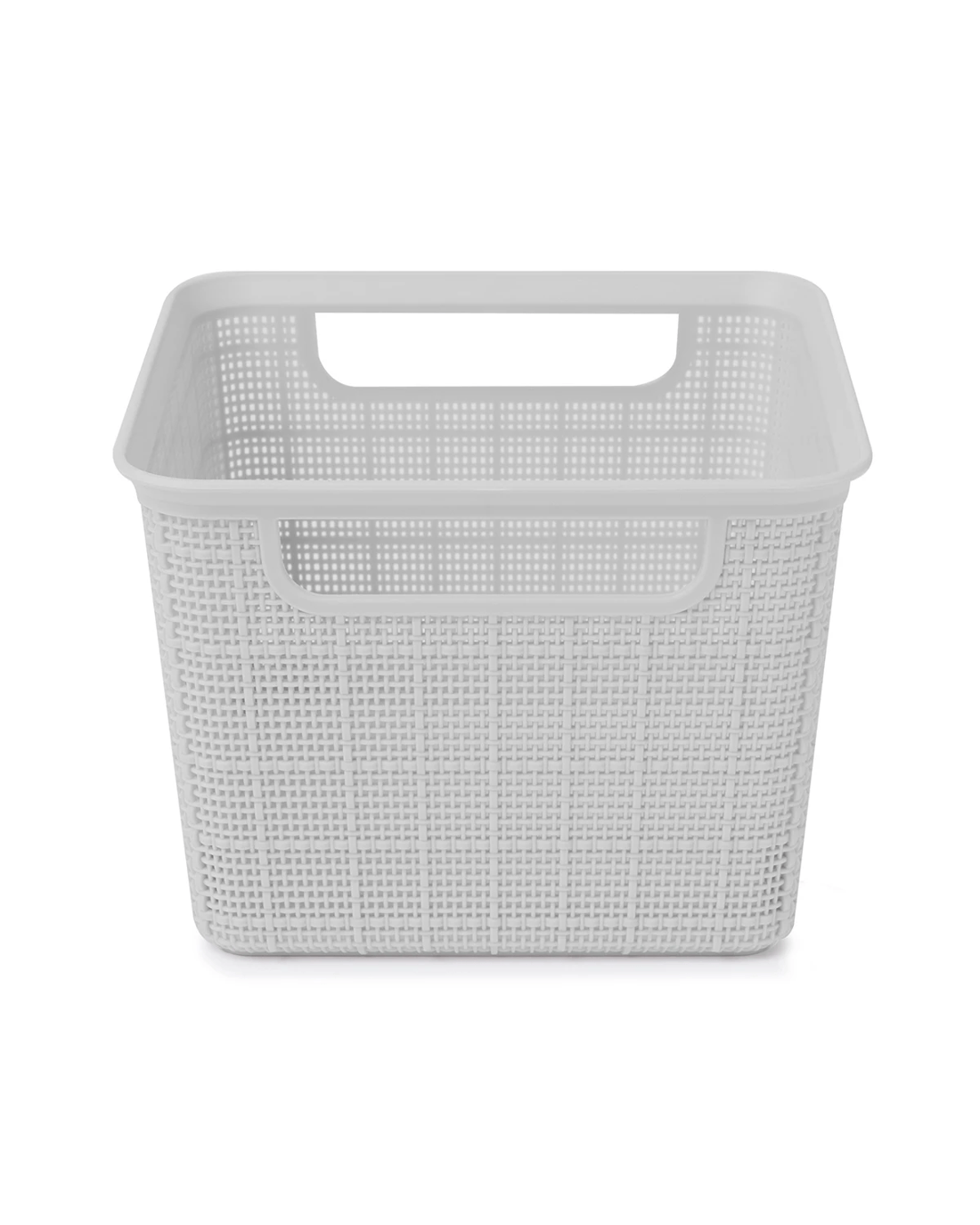 3 3.5L Square Linen Weave Basket - Grey, 3 of 7