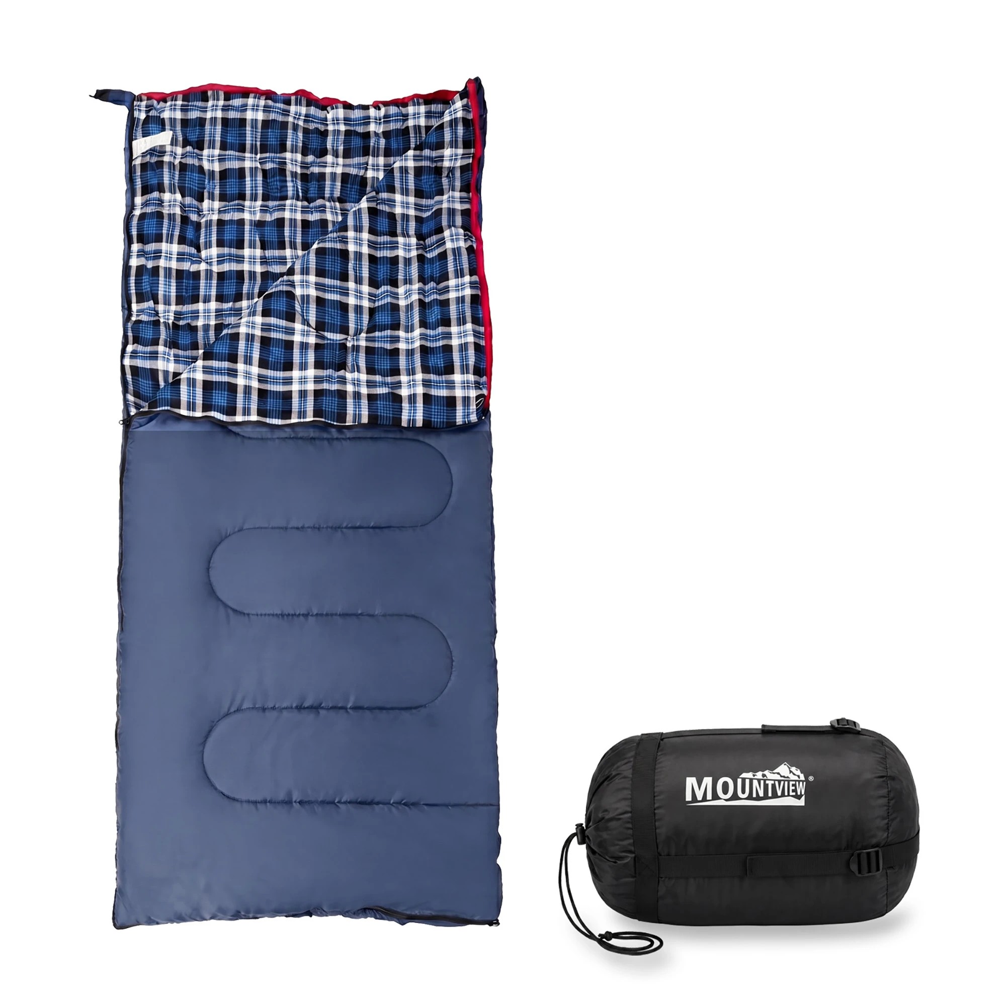1 Mountview Cotton Flannel Sleeping Bags For Camping - Blue, 1 of 5