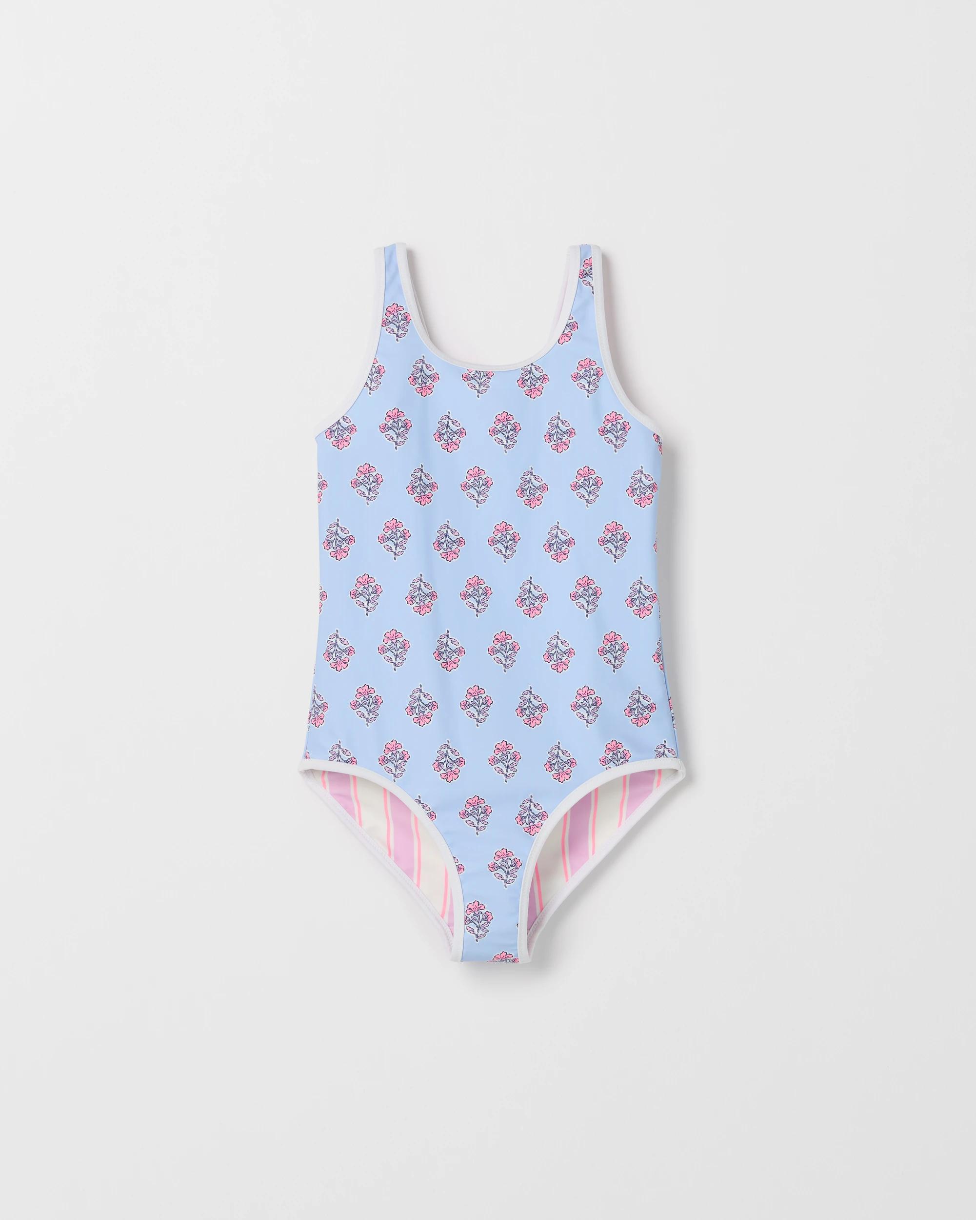 1 Target Kids Reversible One-Piece Swimsuit BLOCK PRINT, 1 of 3