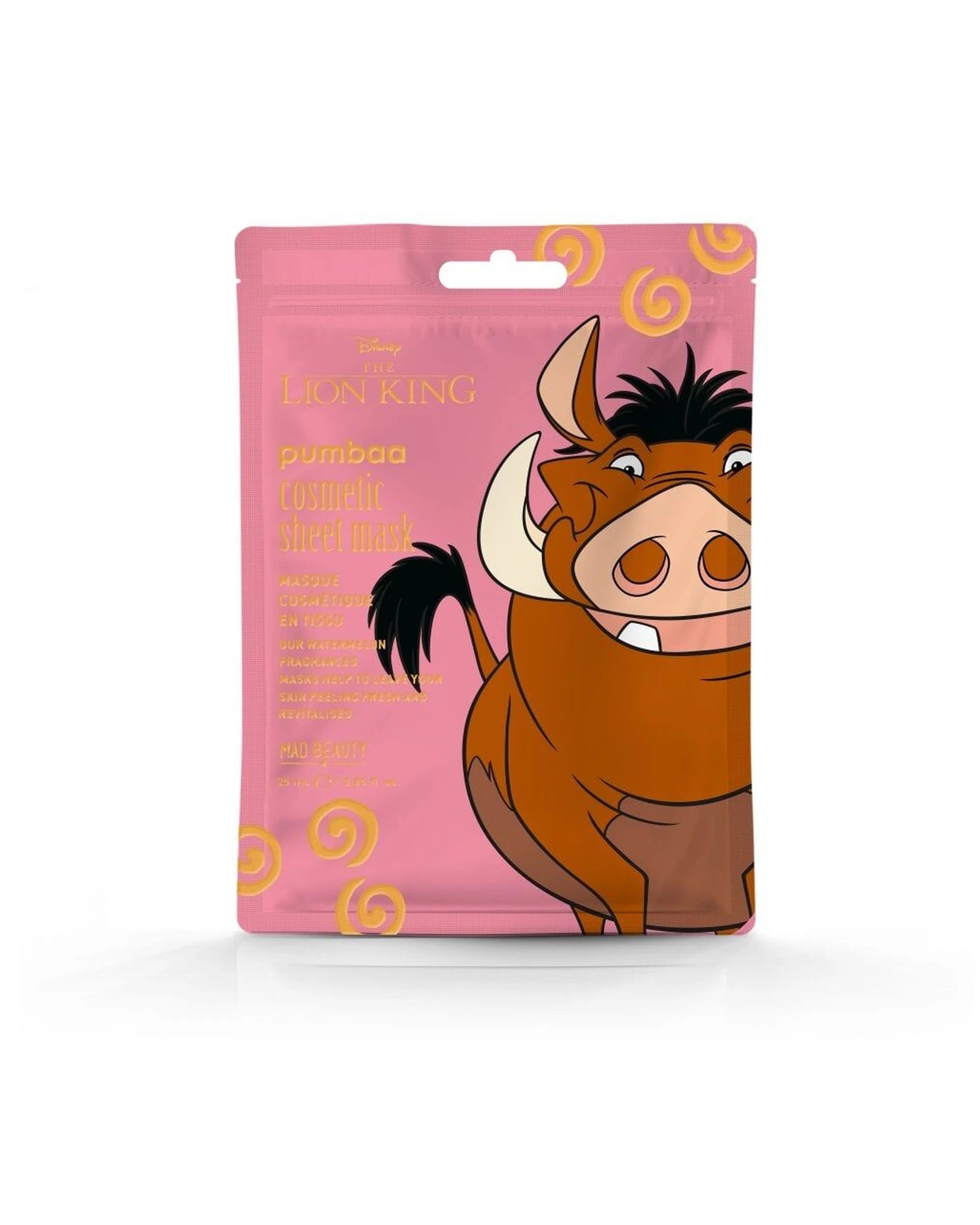 2 Disney 6PK Lion King Pumba Scented Skincare Sheet Face Mask 25ml Watermelon - Pink, 2 of 3