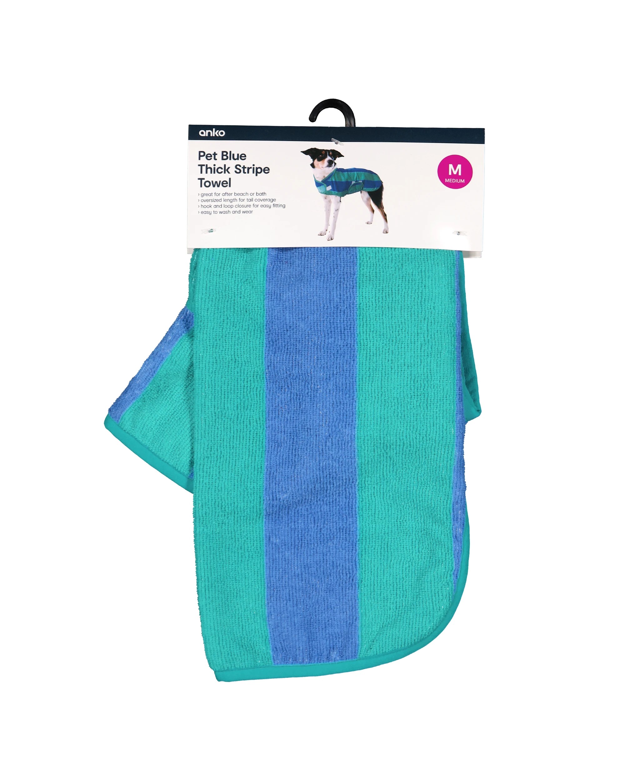 10 Pet Thick Stripe Towel - Medium, Blue, 10 of 10