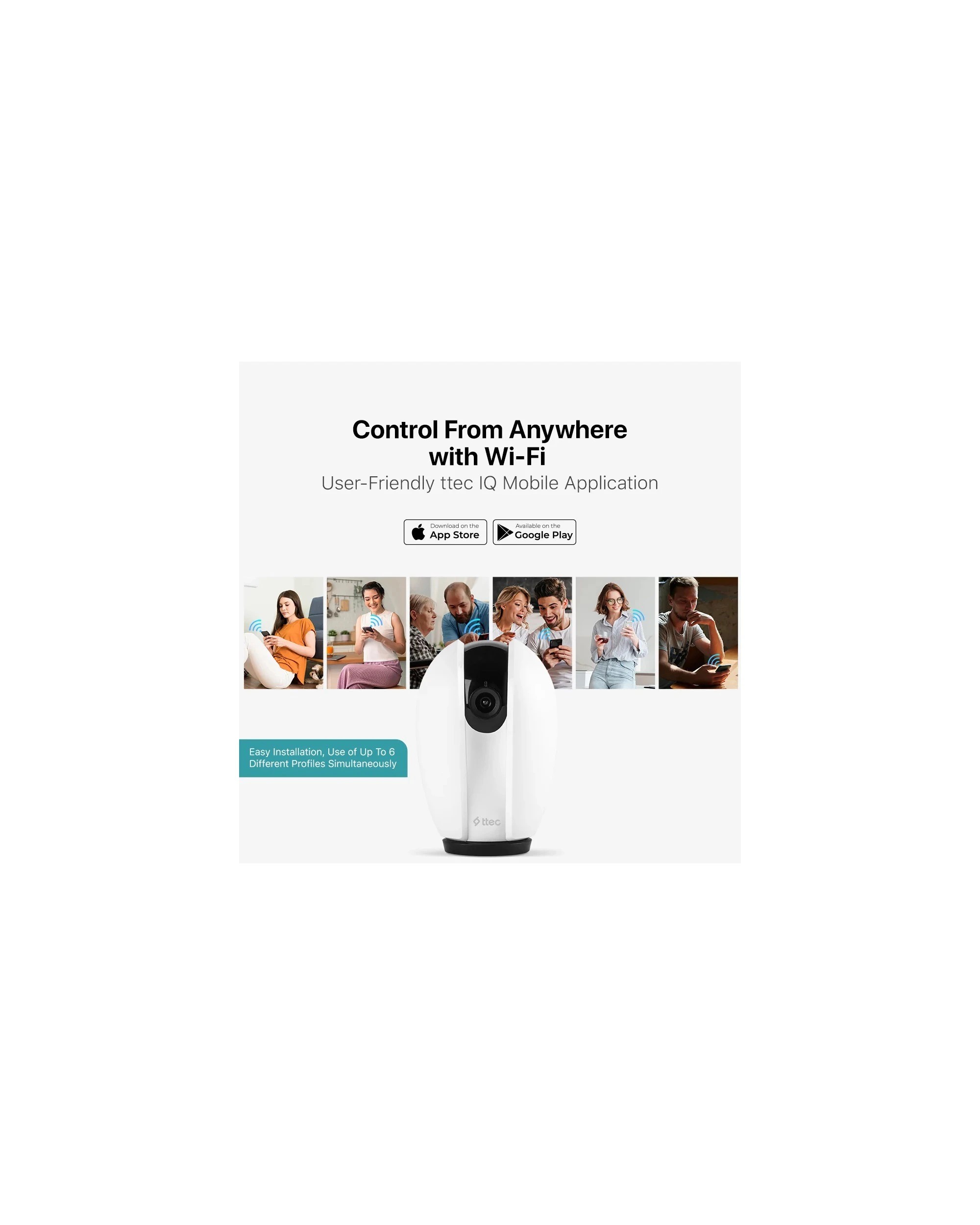 9 ttec Wizi Pro 3MP 360° Wi-Fi Smart Indoor Camera - White, 9 of 9