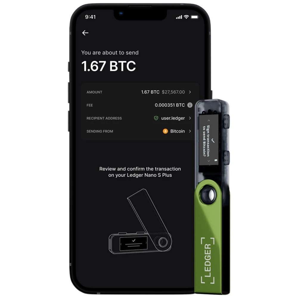 6 Ledger Nano S Plus Crypto Wallet Oxydate Green, 6 of 7