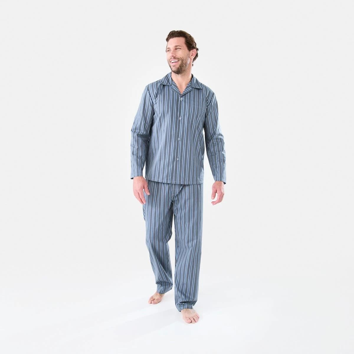 1 Long Leg Woven Pyjama Set TIDAL STRIPE, 1 of 7