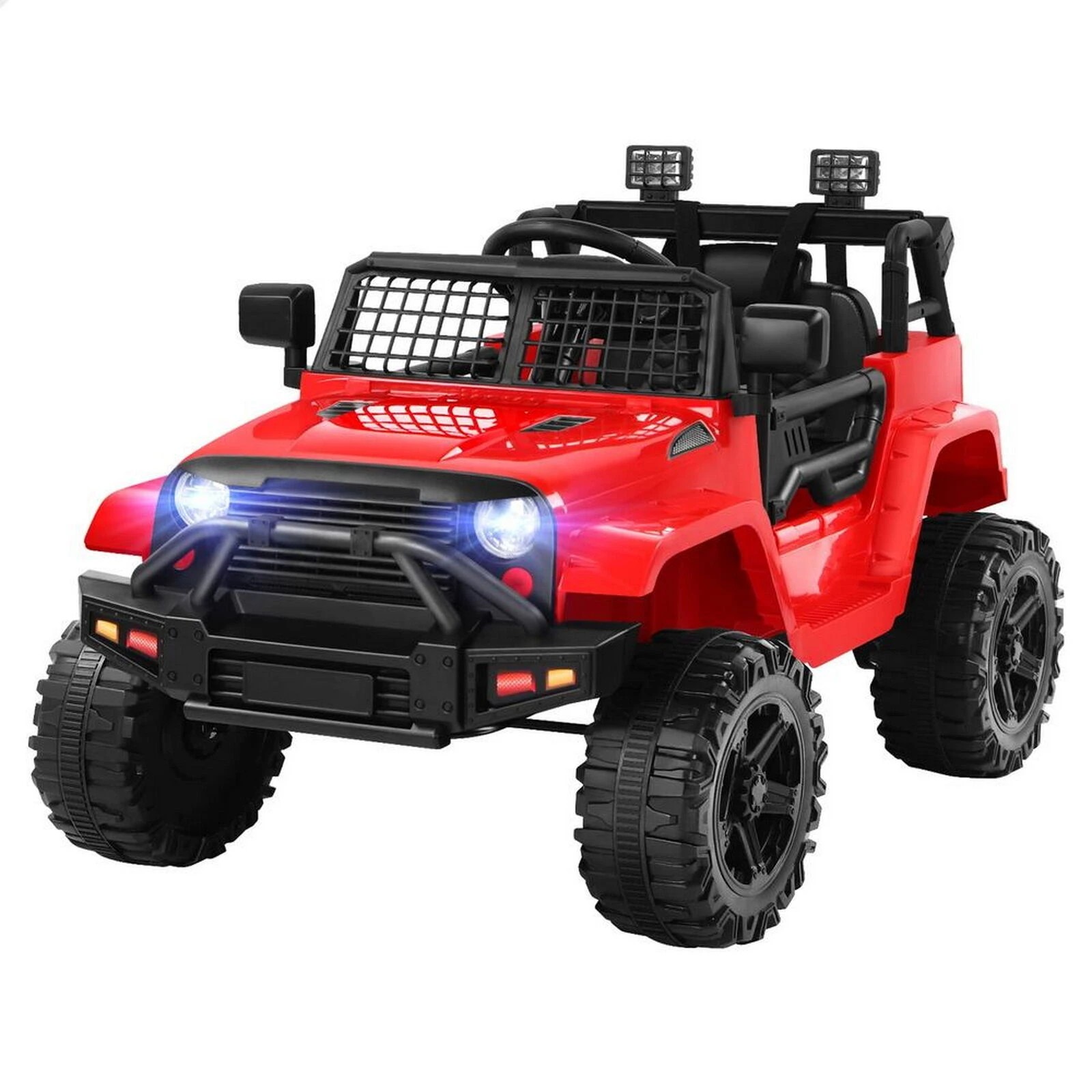 1 Alfordson Kids Ride On Car Toy Jeep Electric 12V 70W Motors R/C LED Lights - Red, 1 of 10