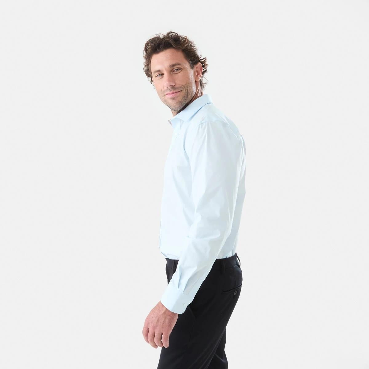 2 Workwear Long Sleeve Business Shirt Blu Light, 2 of 6