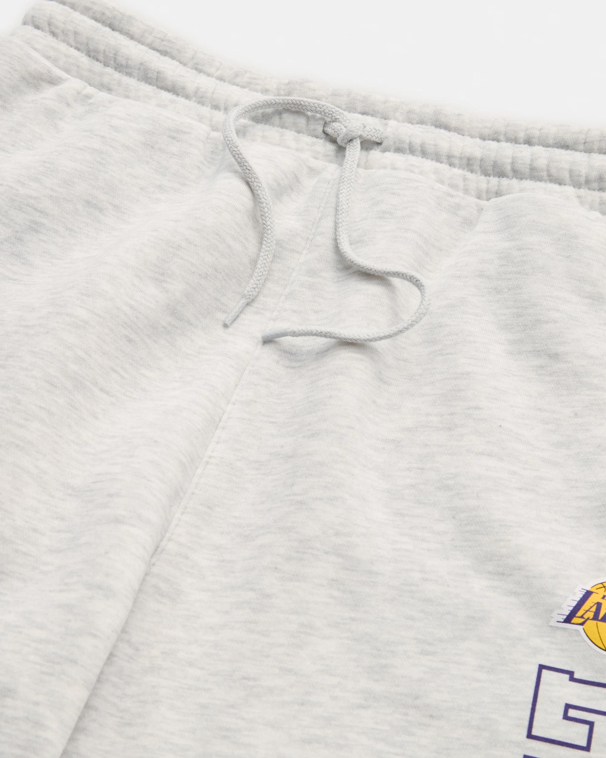 4 Official NBA Adult Lounge Trackpants WHITE MARLE LAKERS, 4 of 4