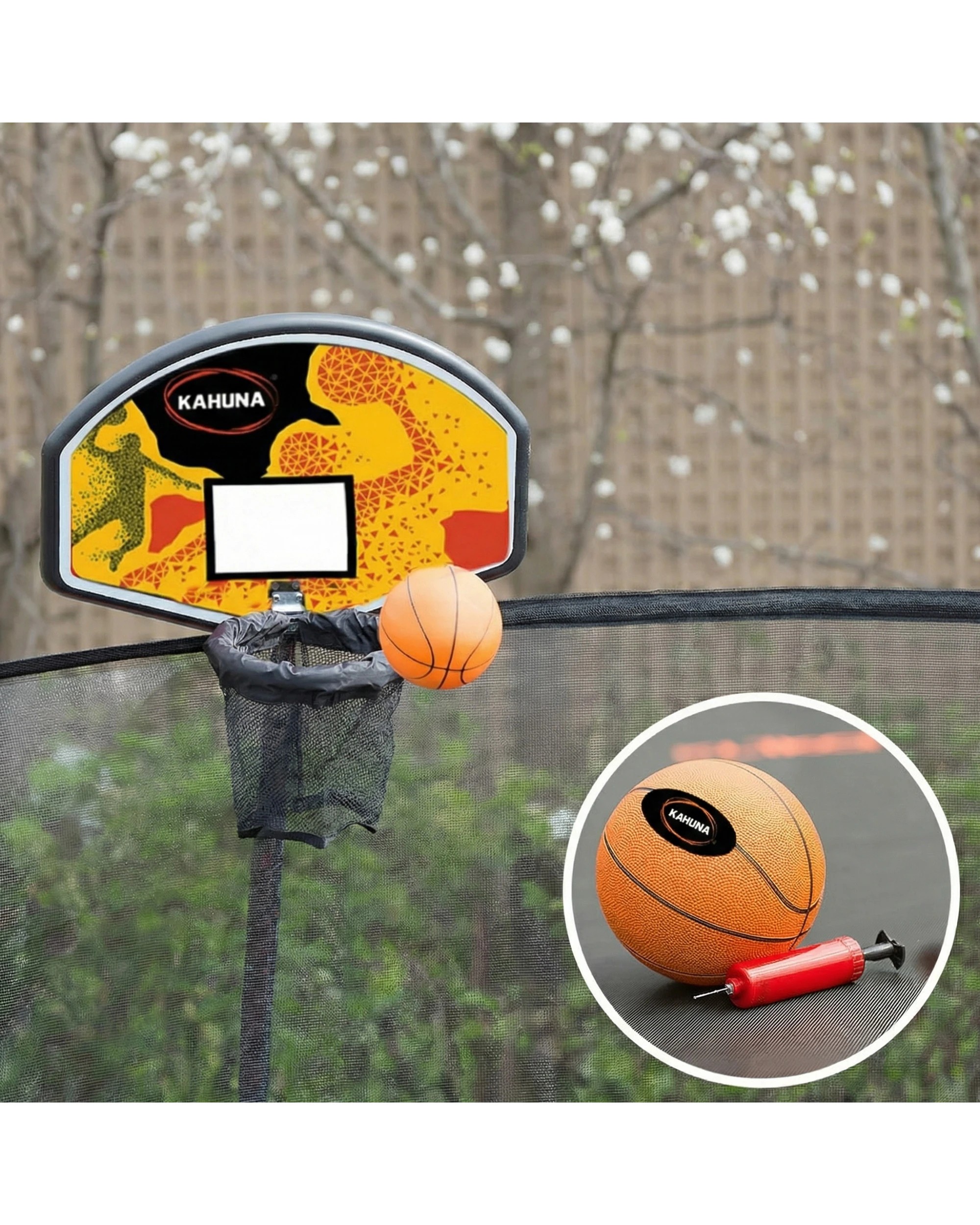 4 Kahuna 14ft Trampoline with Basketball Set and Roof in Purple, 4 of 10