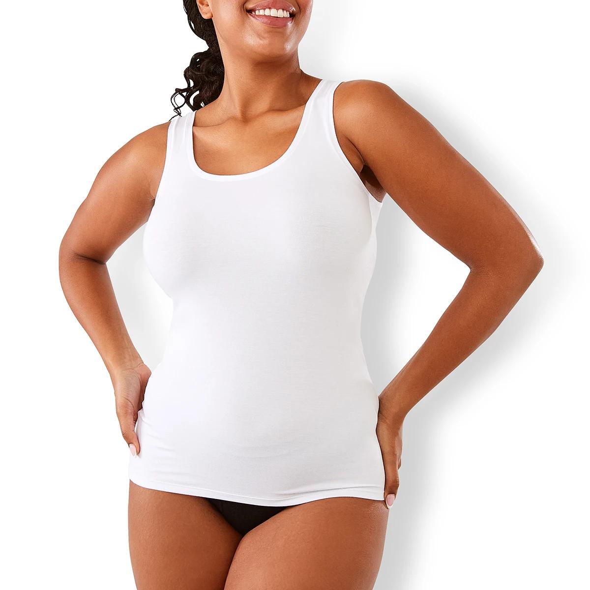 1 2 Pack Bamboo Thermal Tank White, 1 of 10
