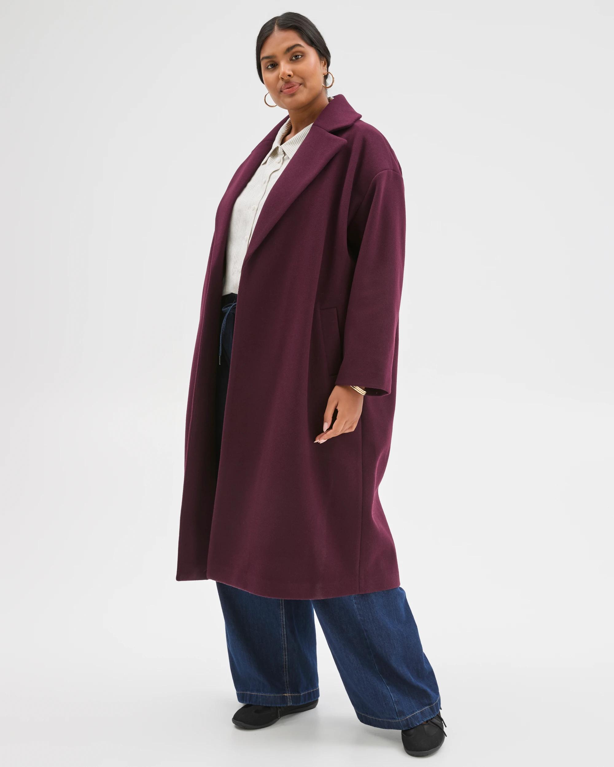 3 Target Curve Plus Size Wrap Coat PINOT, 3 of 6