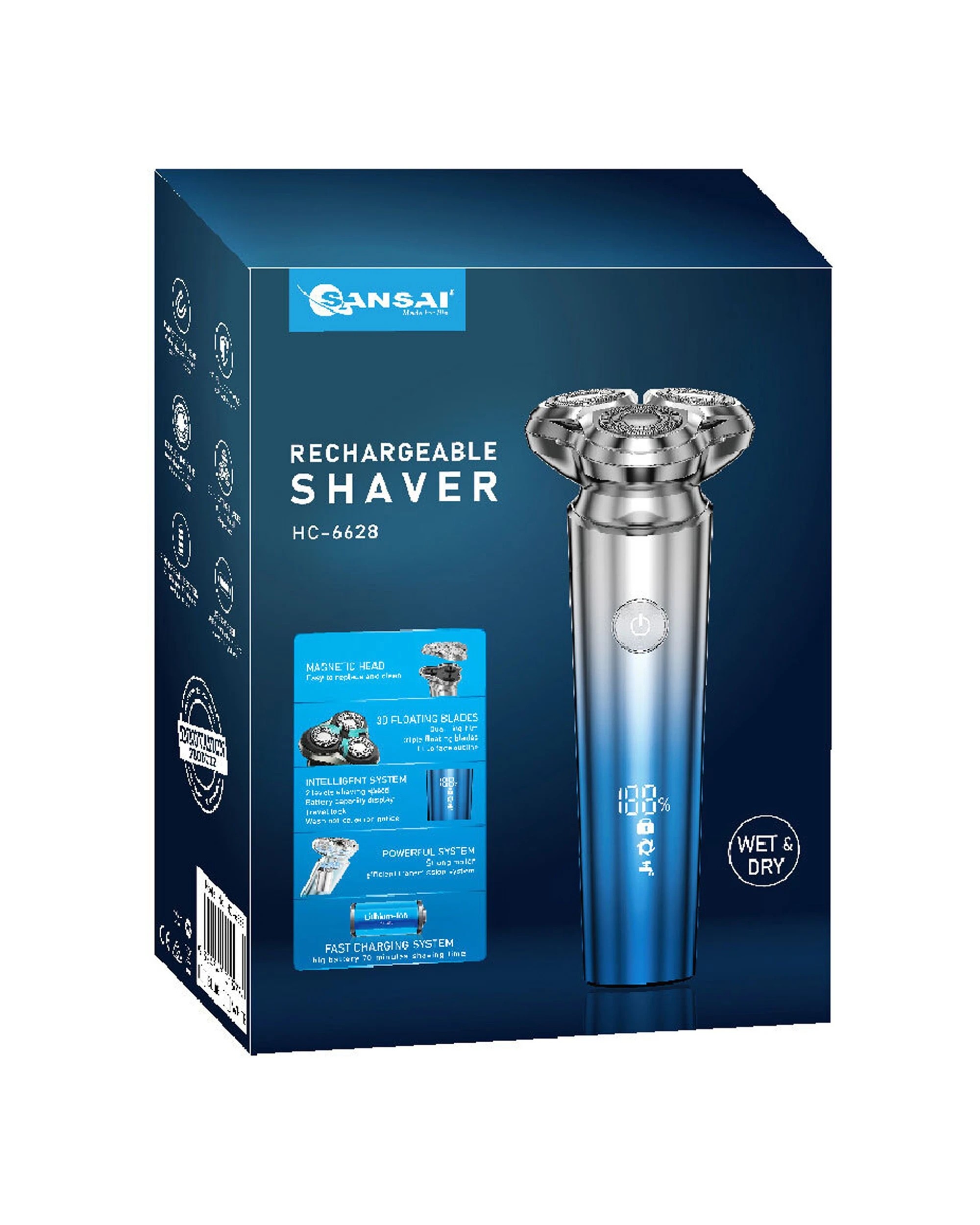 1 Sansai Wet Dry Electric Cordless Rechargeable Facial Shaver - Assorted, 1 of 3