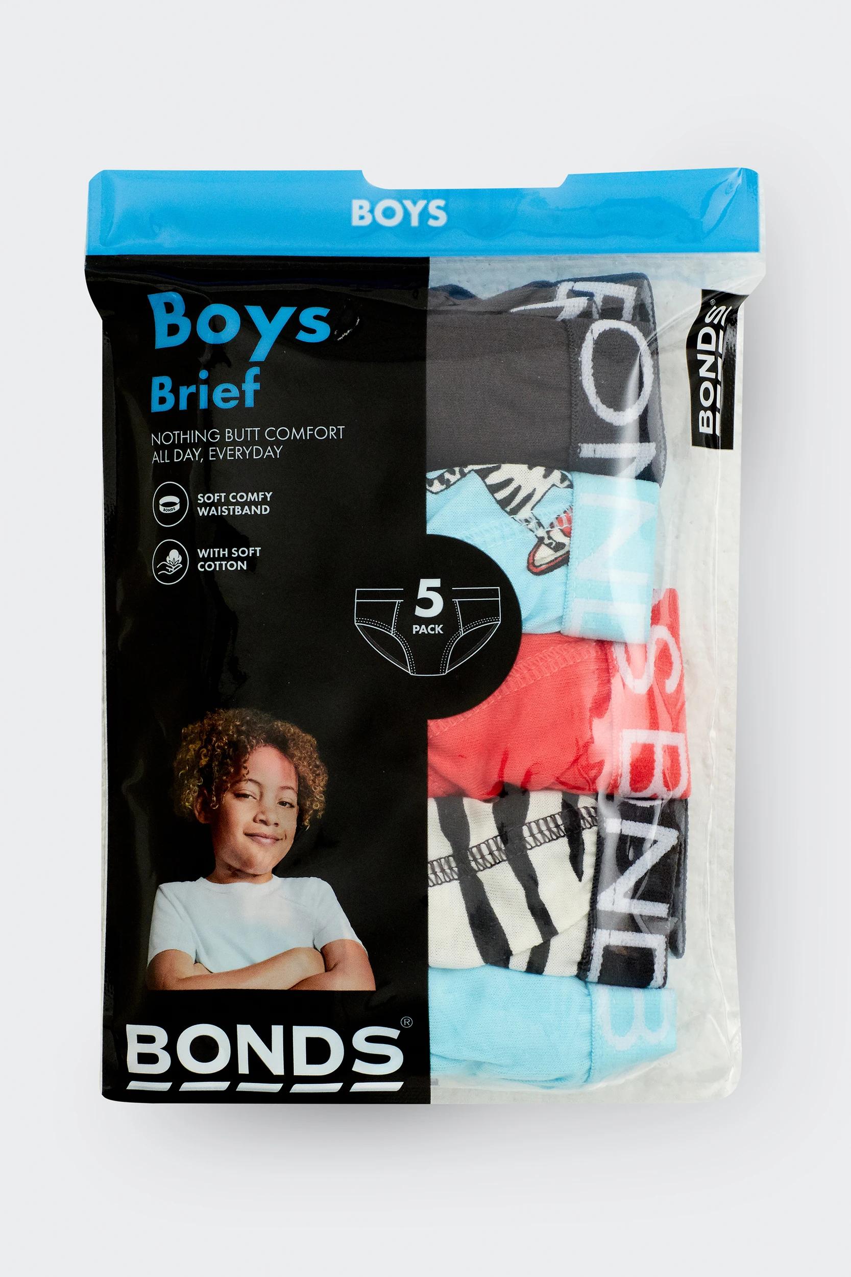4 Bonds 5 Pack Older Boys Briefs SKATING ZEBRA, 4 of 4