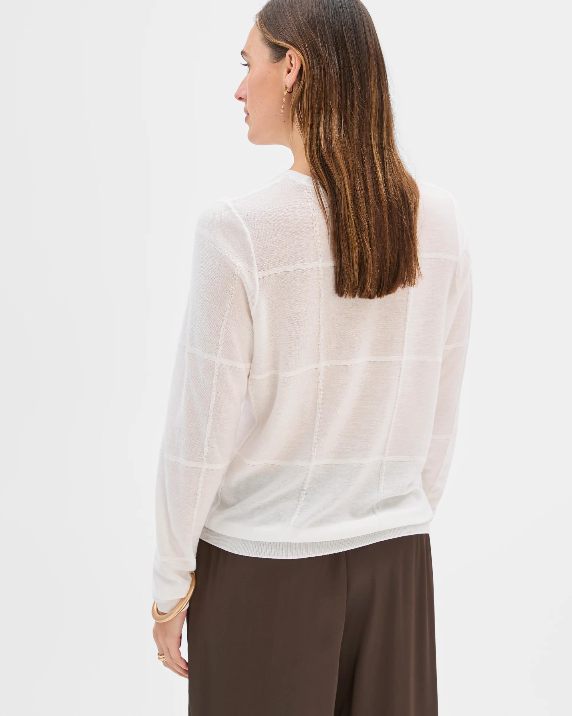 7 Preview Windowpane Knit Jumper CLOUD DANCER, 7 of 7