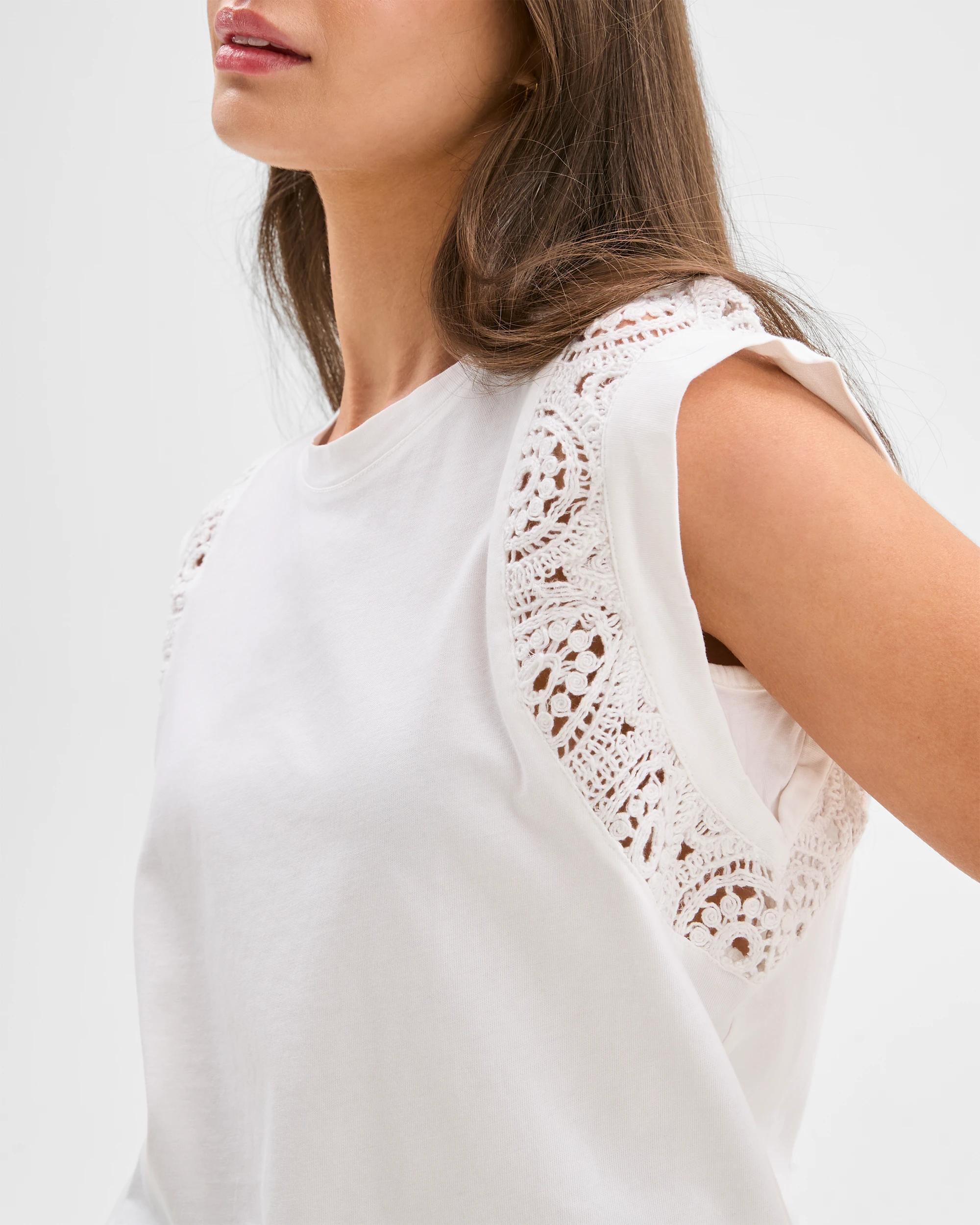 3 Target Petites Australian Cotton Crochet Insert Top WHITE, 3 of 6