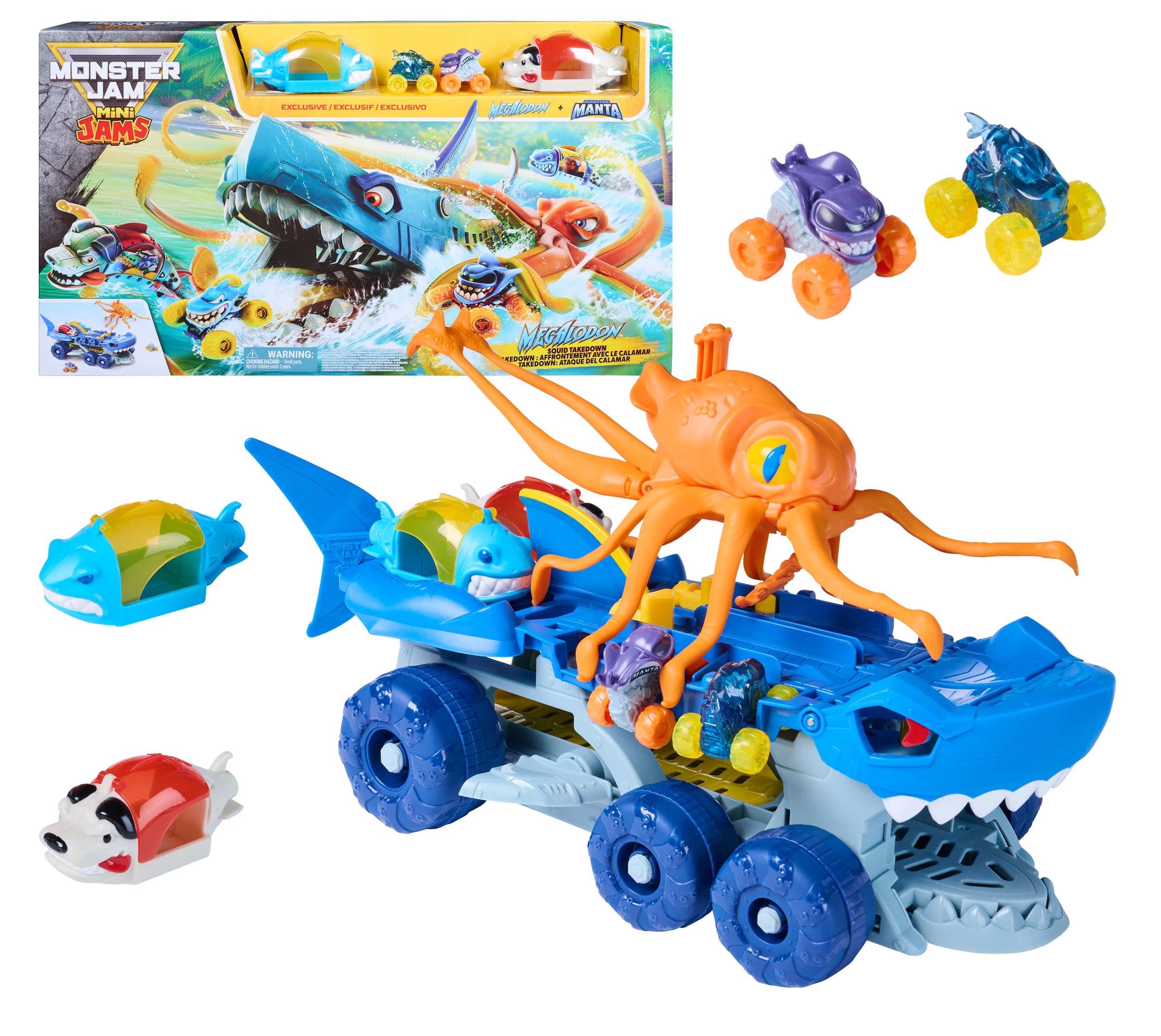1 Monster Jam Mini Jams Squid Takedown Playset, 1 of 8