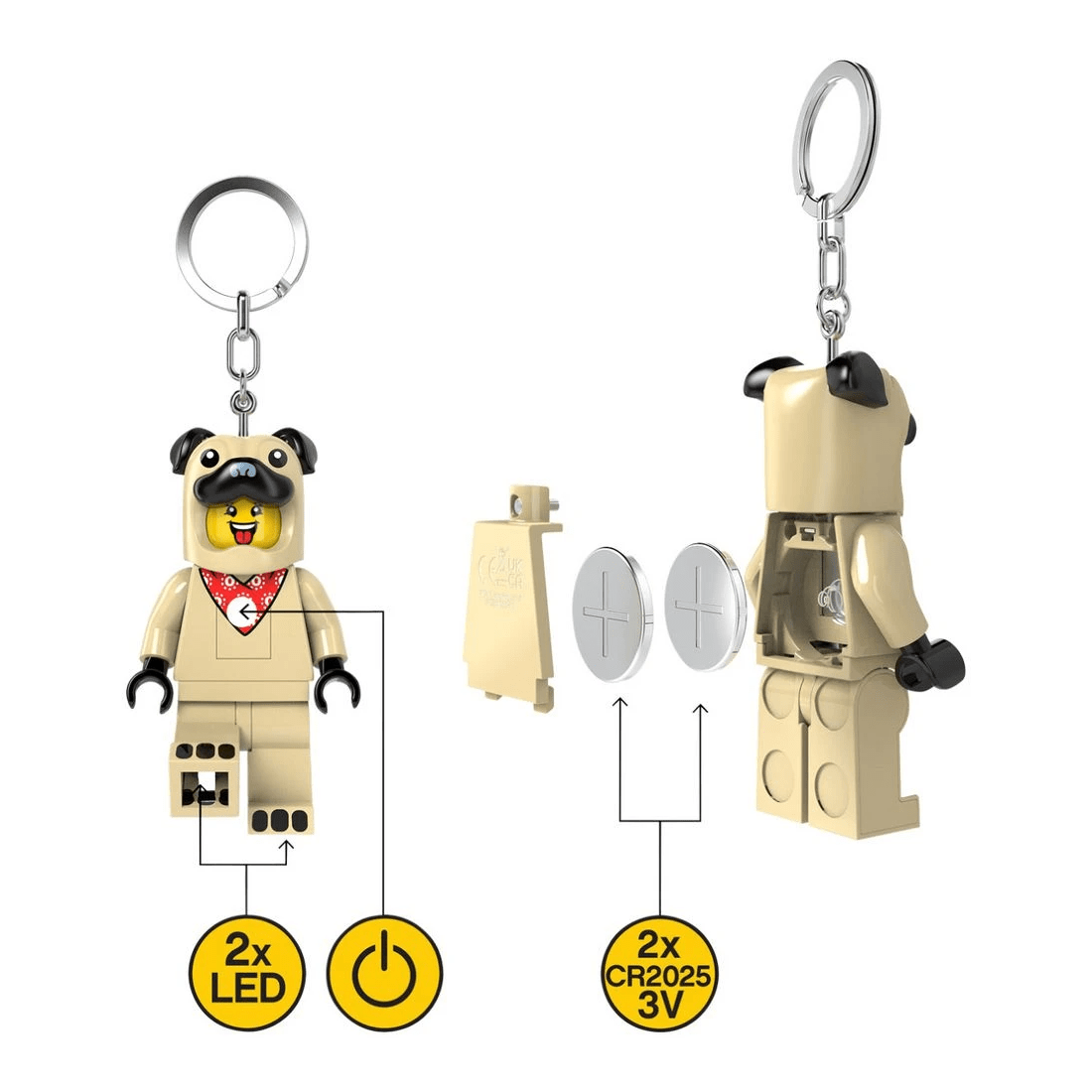 6 Lego Pug LEDLITE Keyring, 6 of 6