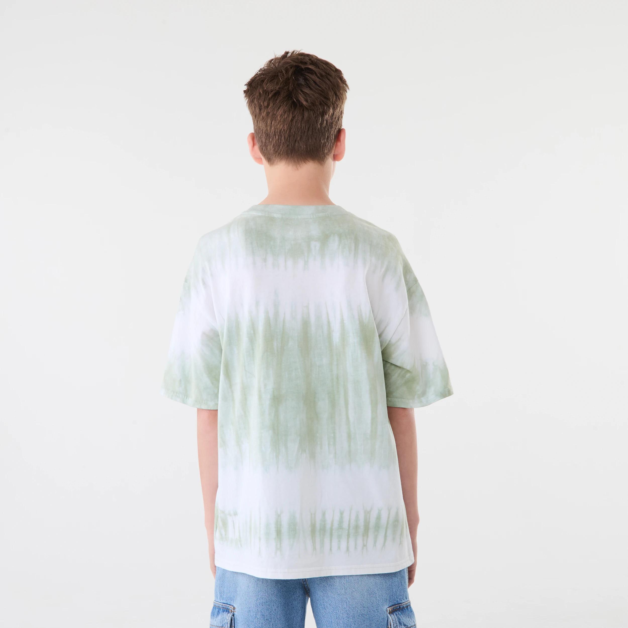2 Short Sleeve Oversized Tie Dye T-shirt VENICE BEACH SUNSET AQUA GREY, 2 of 7