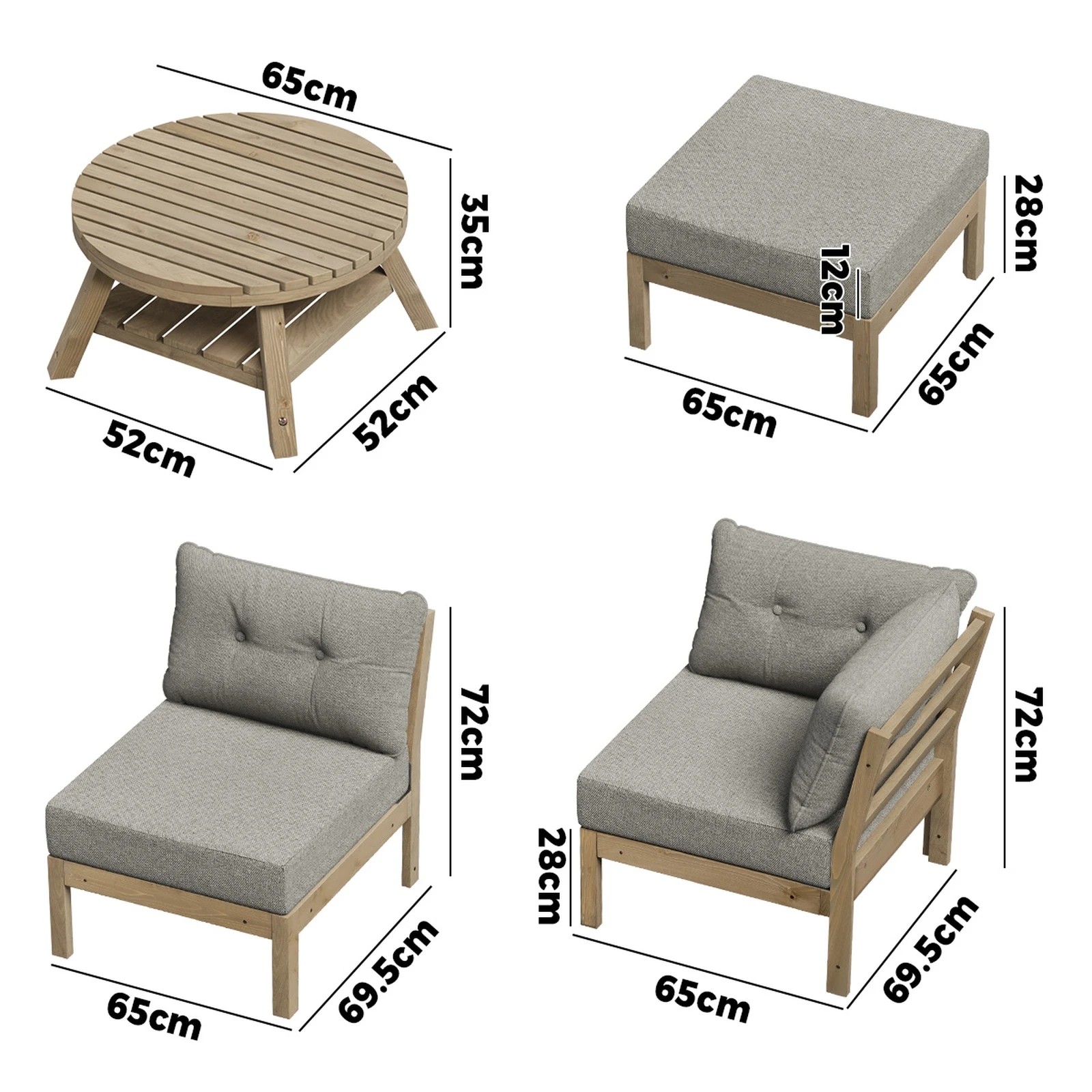 2 Livsip 9PCS Outdoor Sofa Set Lounge Setting Patio Furniture - Beige, 2 of 8