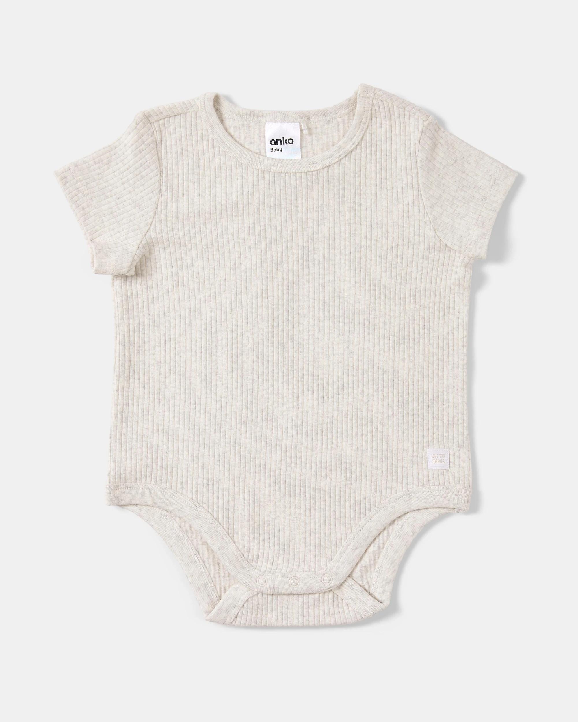 4 3 Pack Short Sleeve Rib Bodysuits Brw Multi, 4 of 8