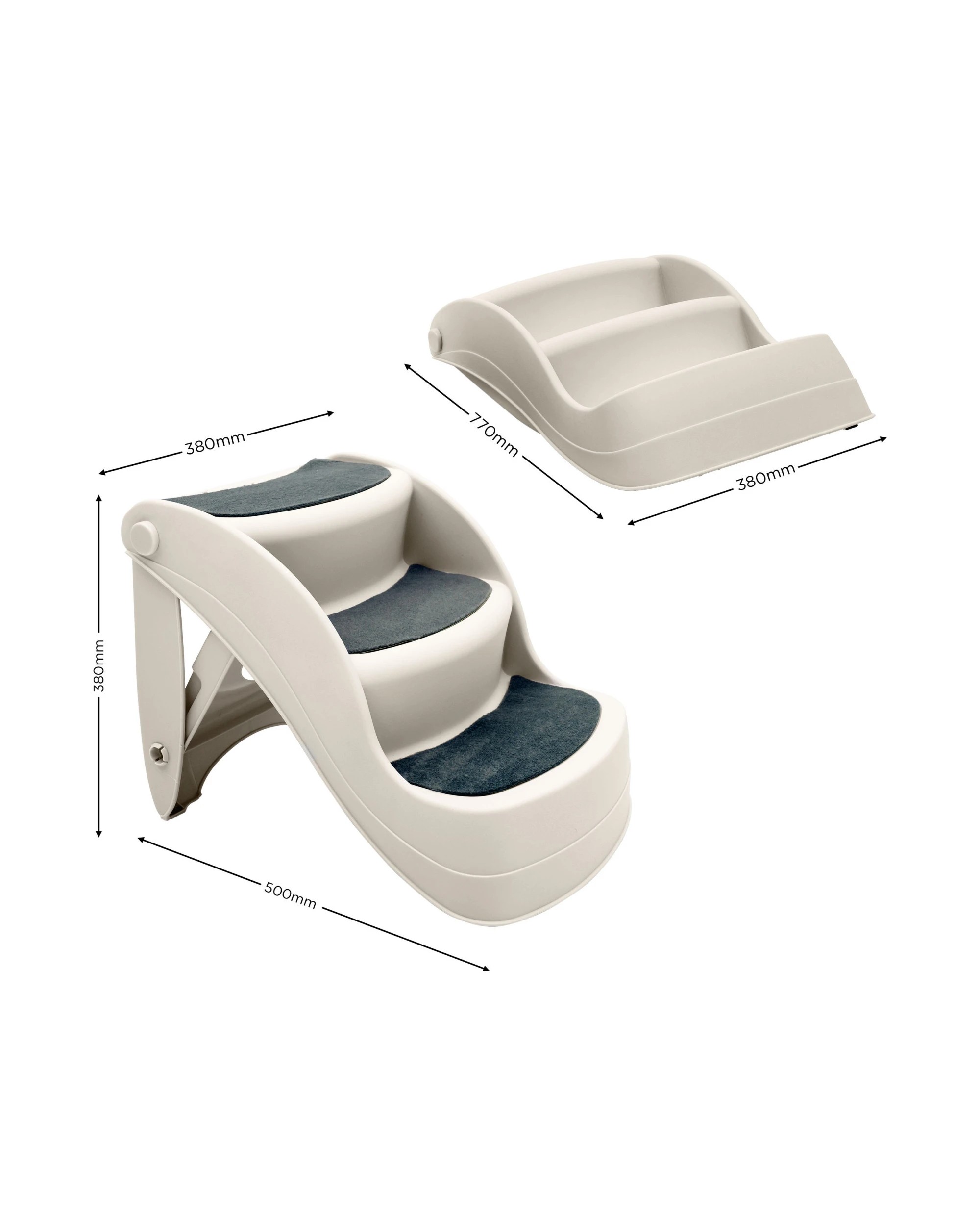 2 Furtastic 38cm Foldable Dog Cat Pet Stairs Ramp - White, 2 of 5