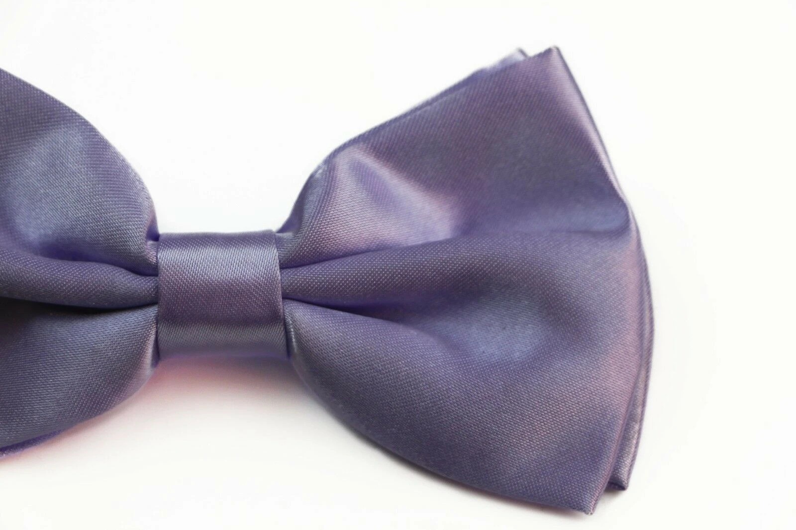 2 Zasel Mens Lavender Solid Plain Colour Bow Tie - Purple, 2 of 3