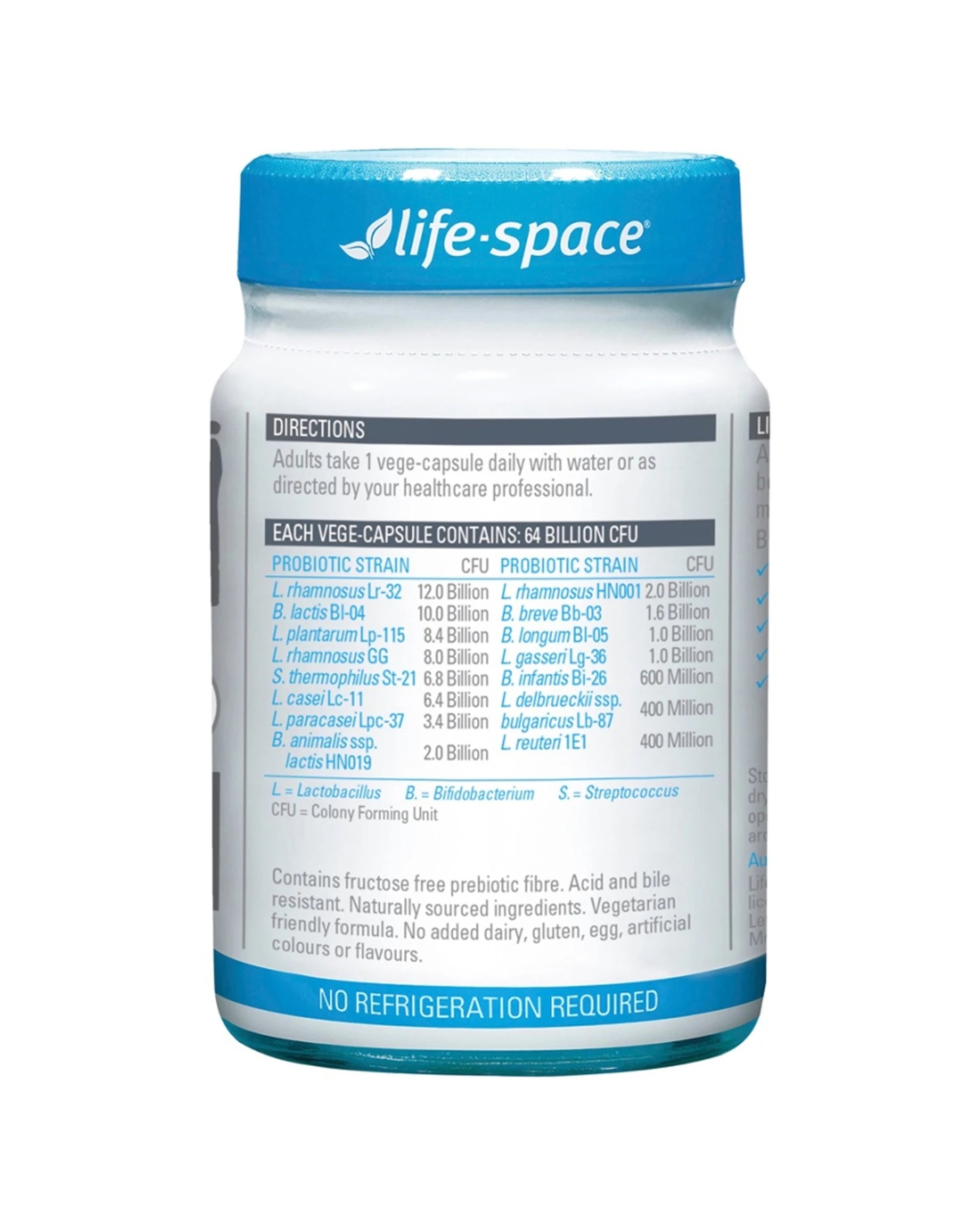 2 Life-Space 30pc Double Strength Probiotic 64 Billion Capsules Supplement, 2 of 3