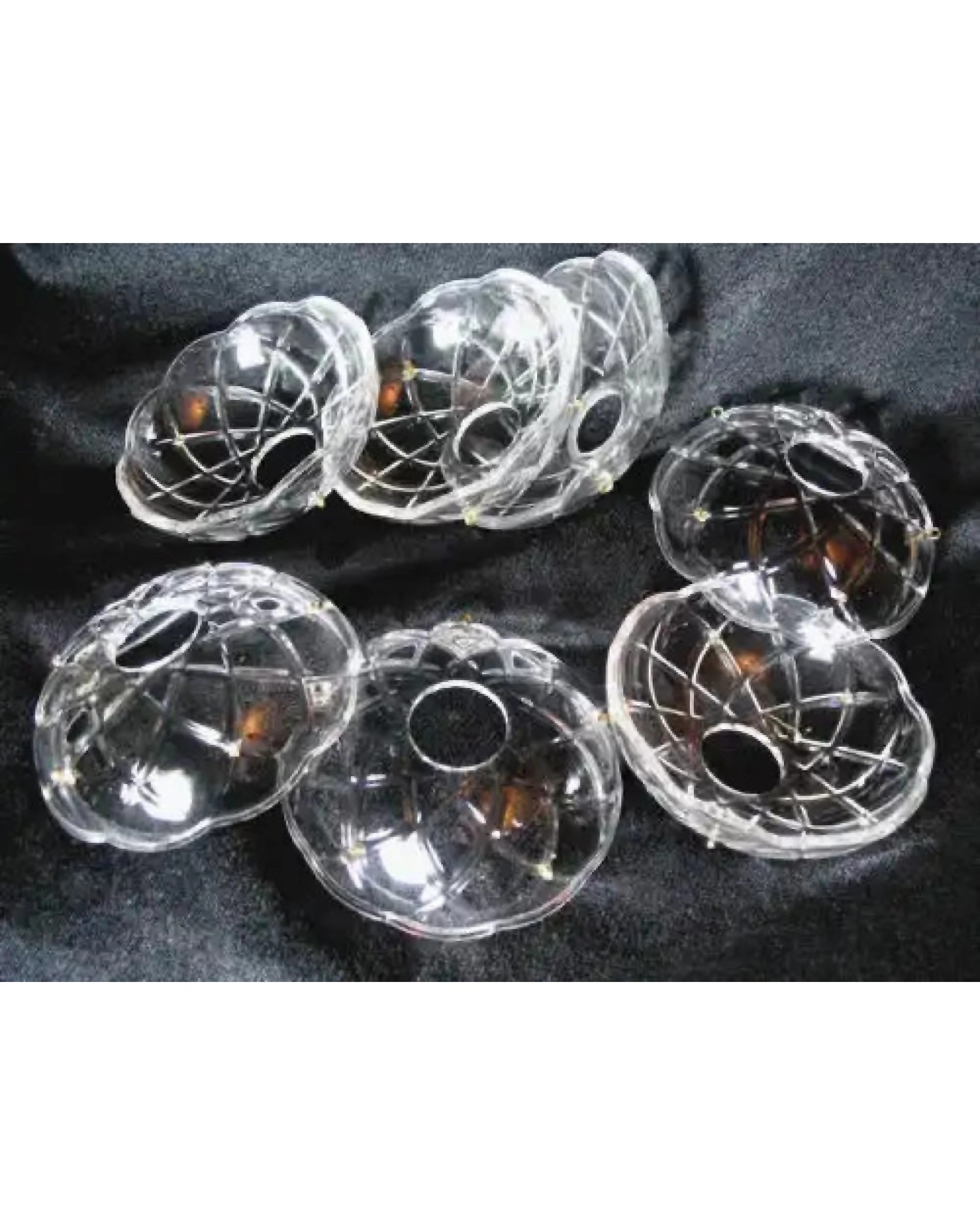 3 BR Home Crystal Chandelier Bobeche Lamp Part with Gold Pins, 3 of 5